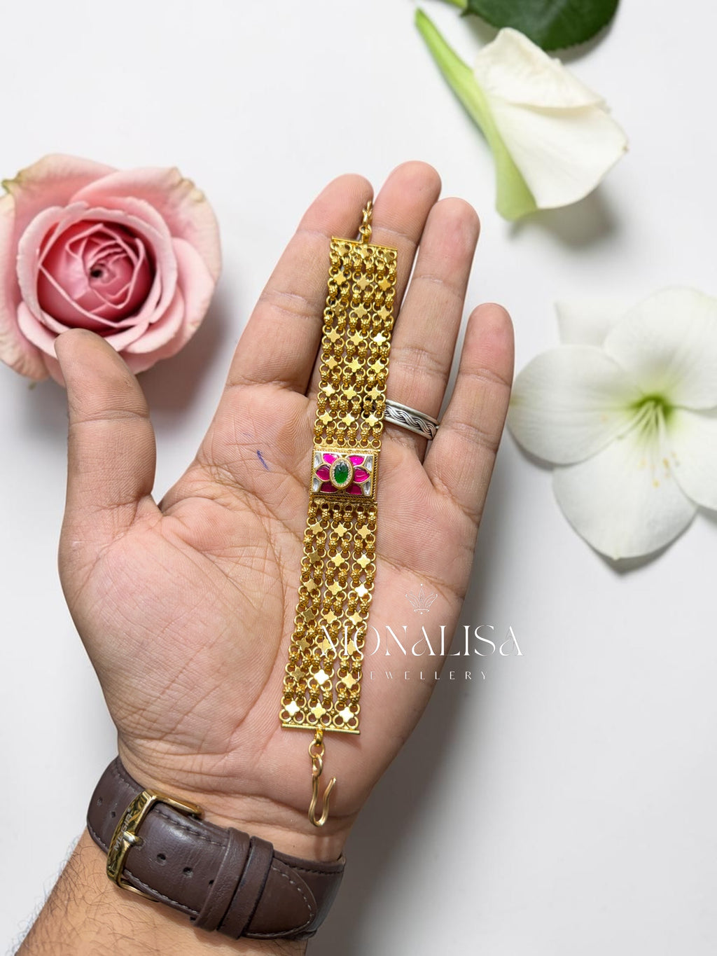 Chandan Ruby Antique Designer Bracelet