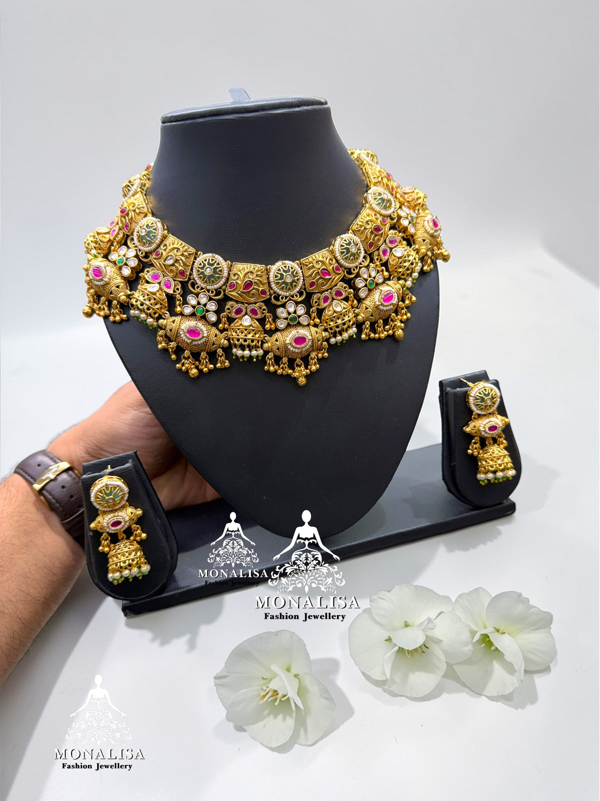Madhuva Antique designer Necklace Set