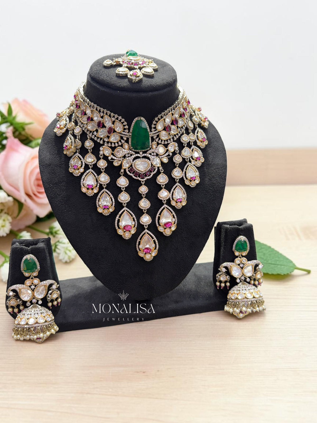 Zenia Polki Designer Necklace Set