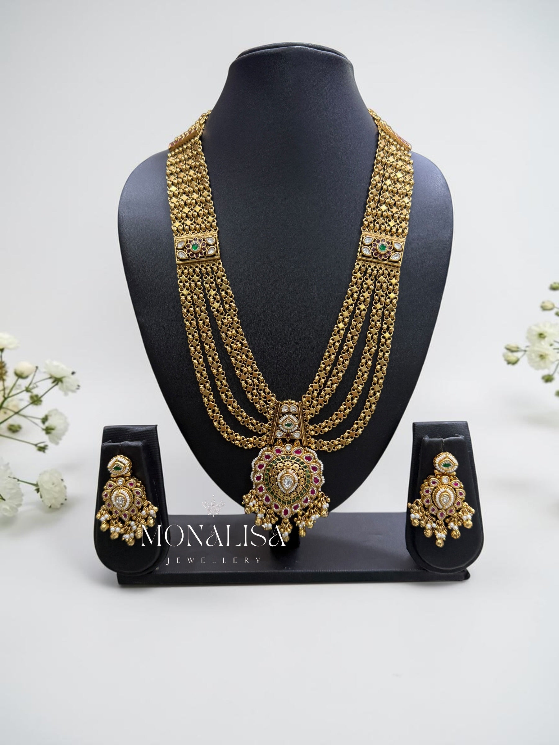 Maharani Antique designer long Necklace Set