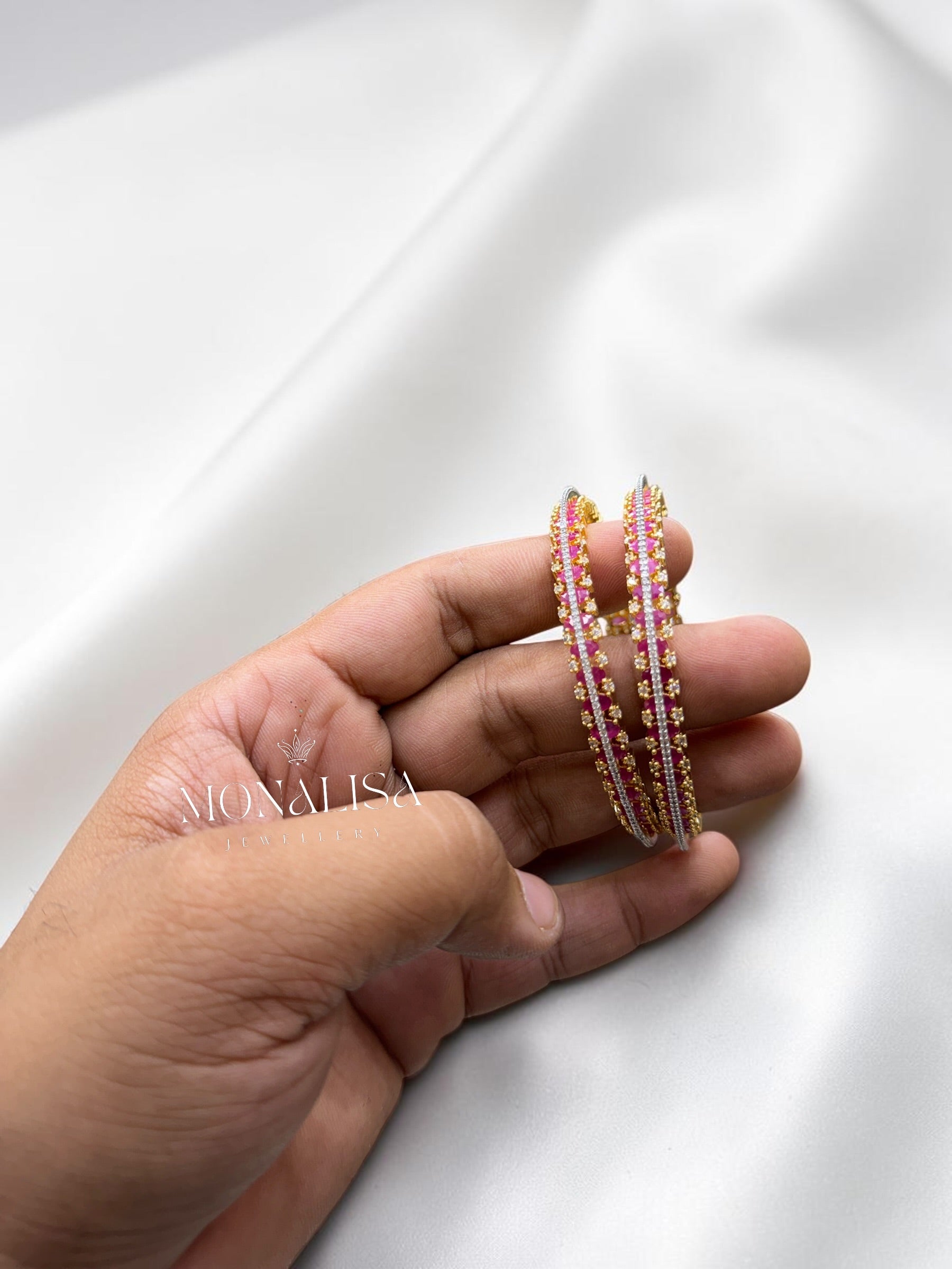 Ruby CZ Designer Bangles