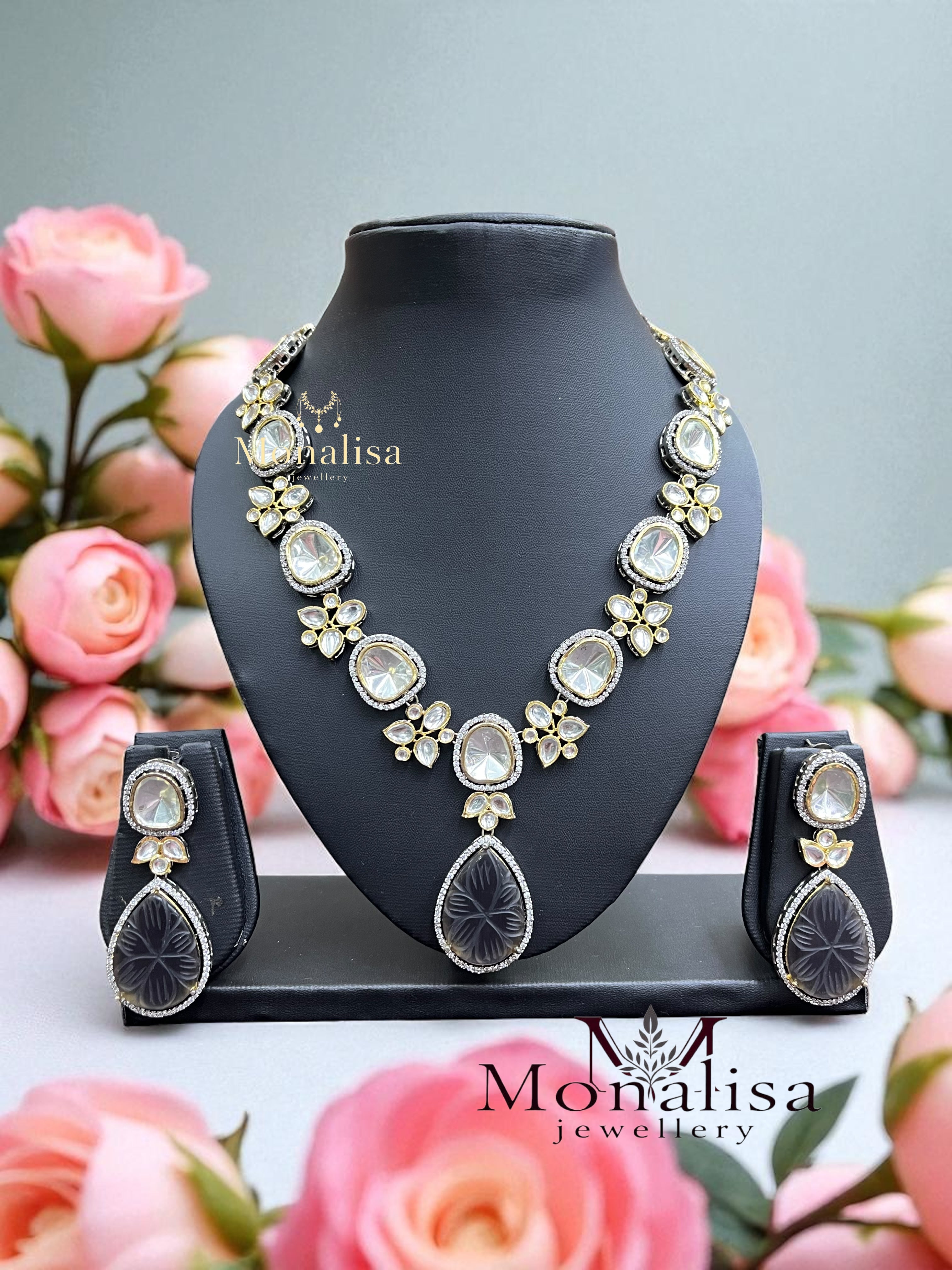 Aadhya Polki Designer Necklace Set