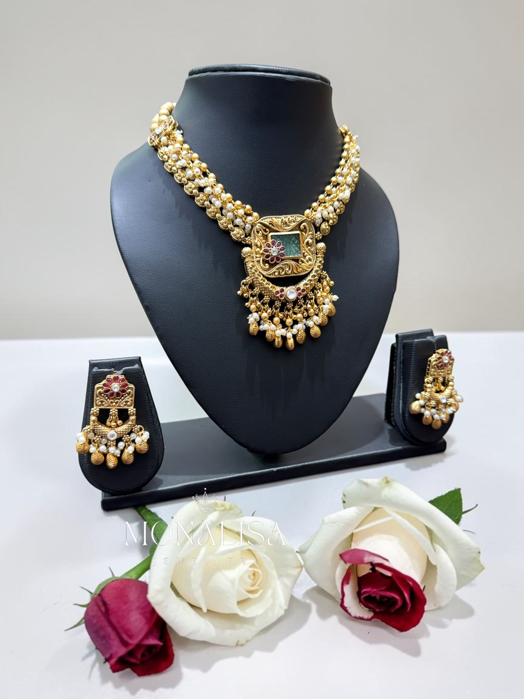 Nitiksha Antique designer Necklace Set