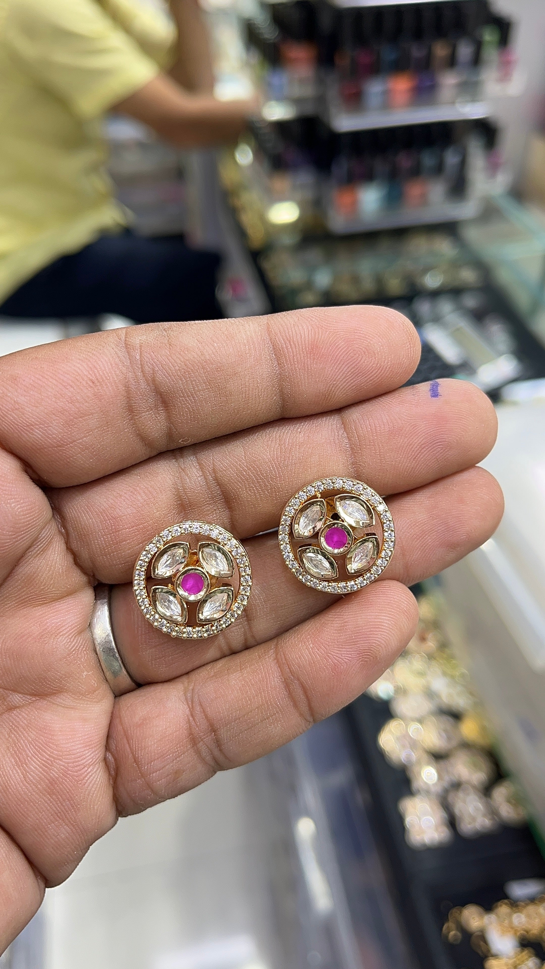 Nyra Pink Moissanite Designer studs