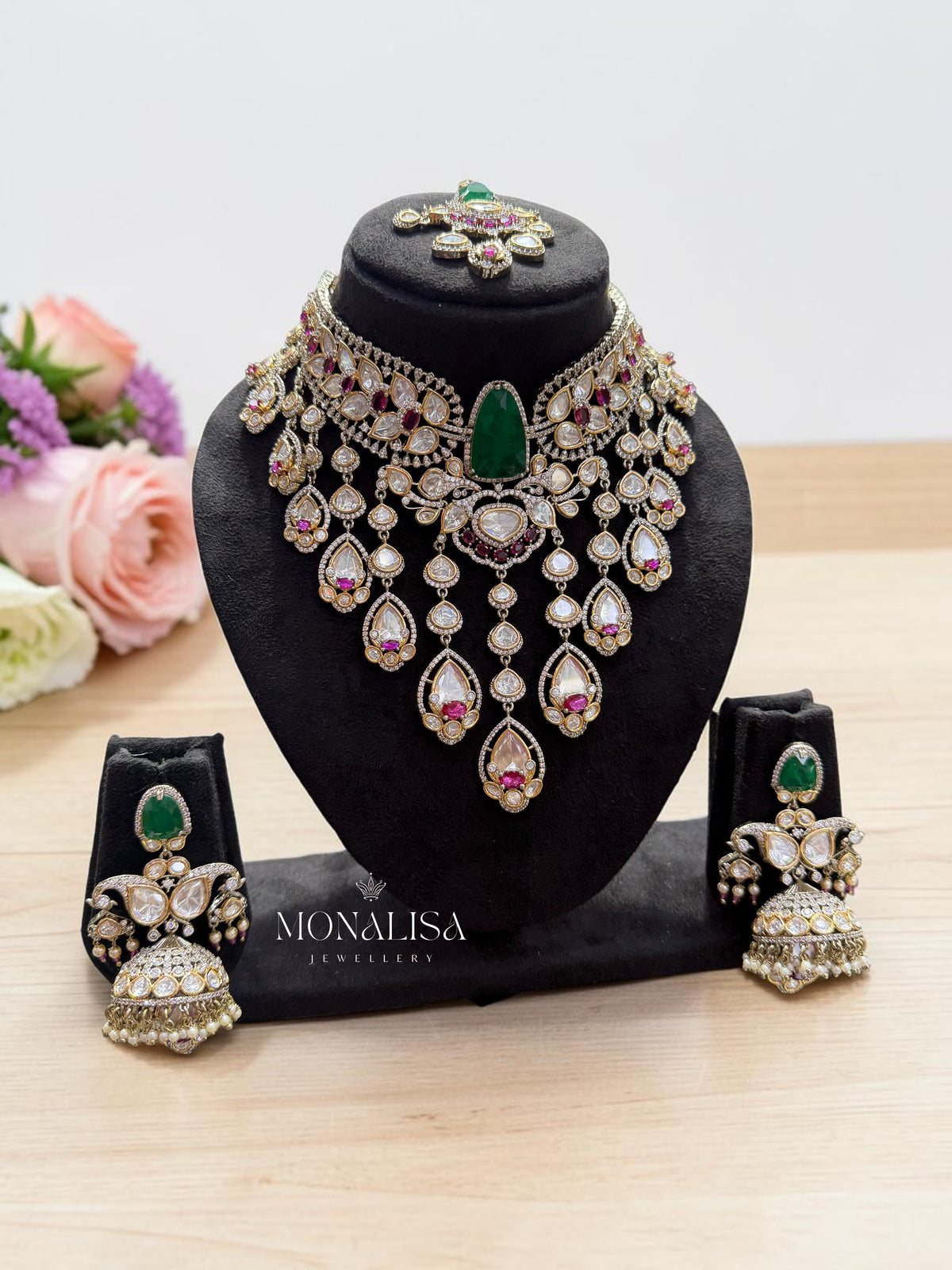 Zenia Polki Designer Necklace Set