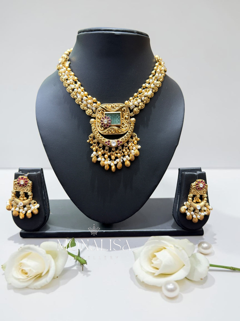 Nitiksha Antique designer Necklace Set