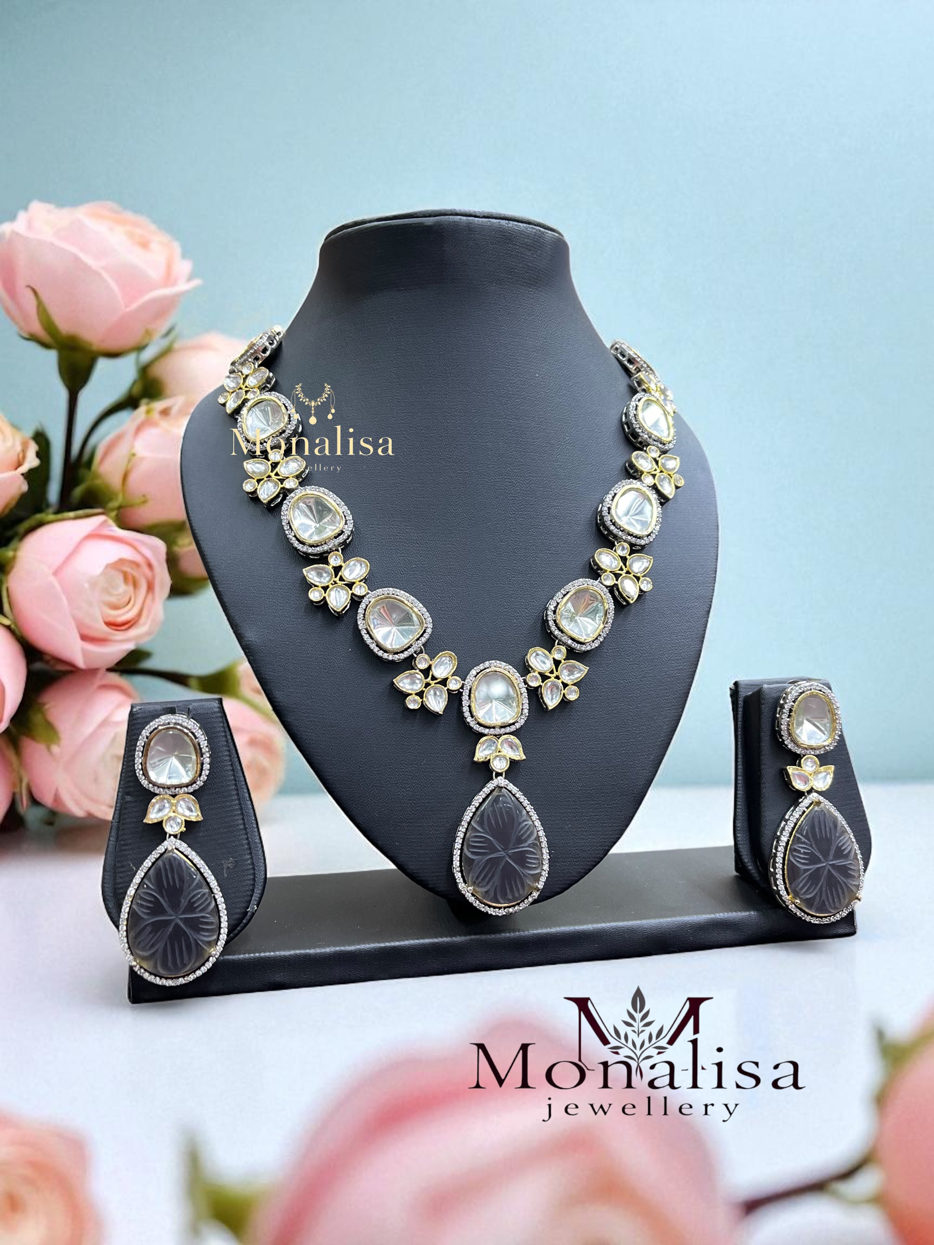 Aadhya Polki Designer Necklace Set