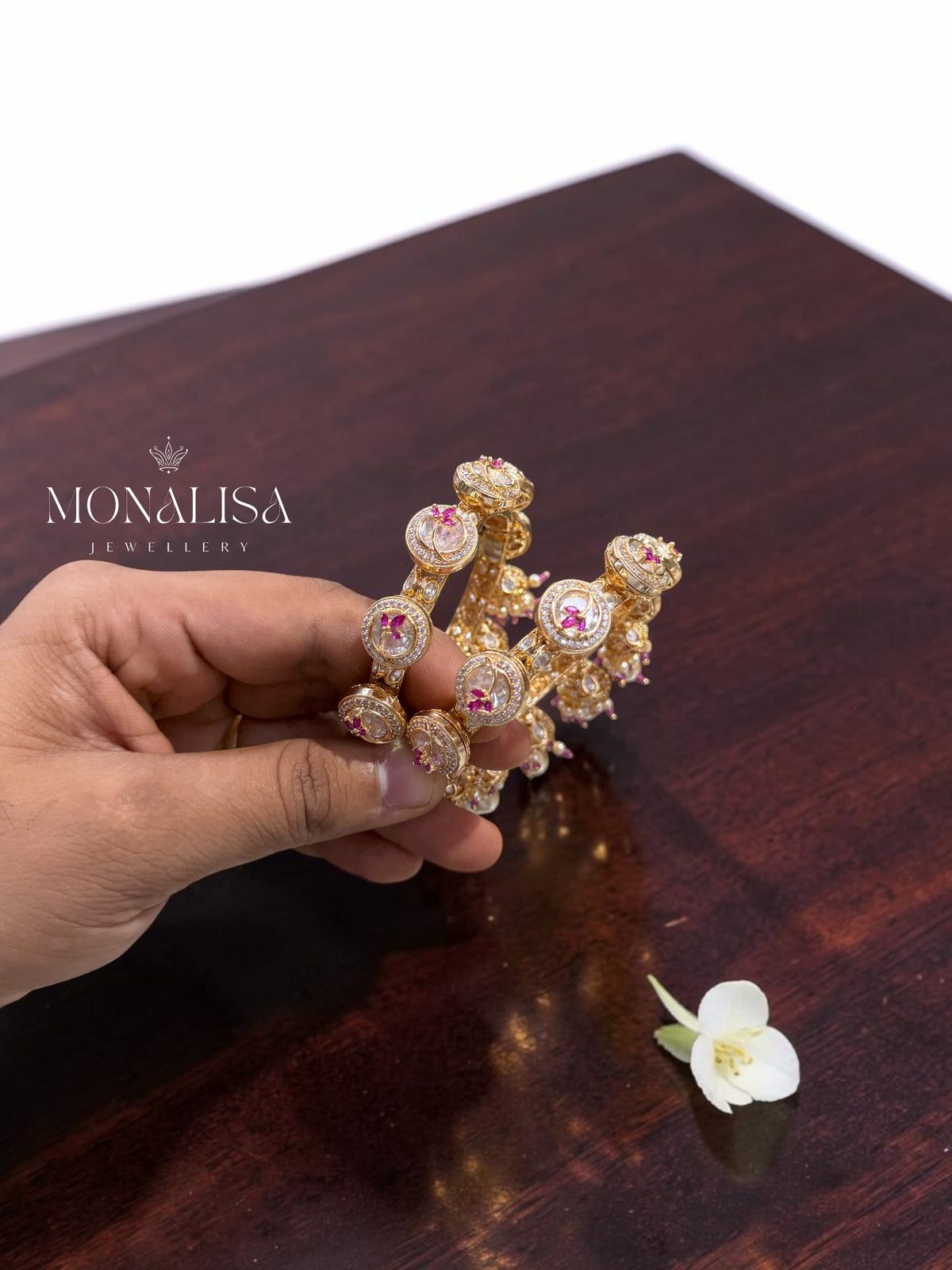Jhumki Kalira Polki Designer Bangles