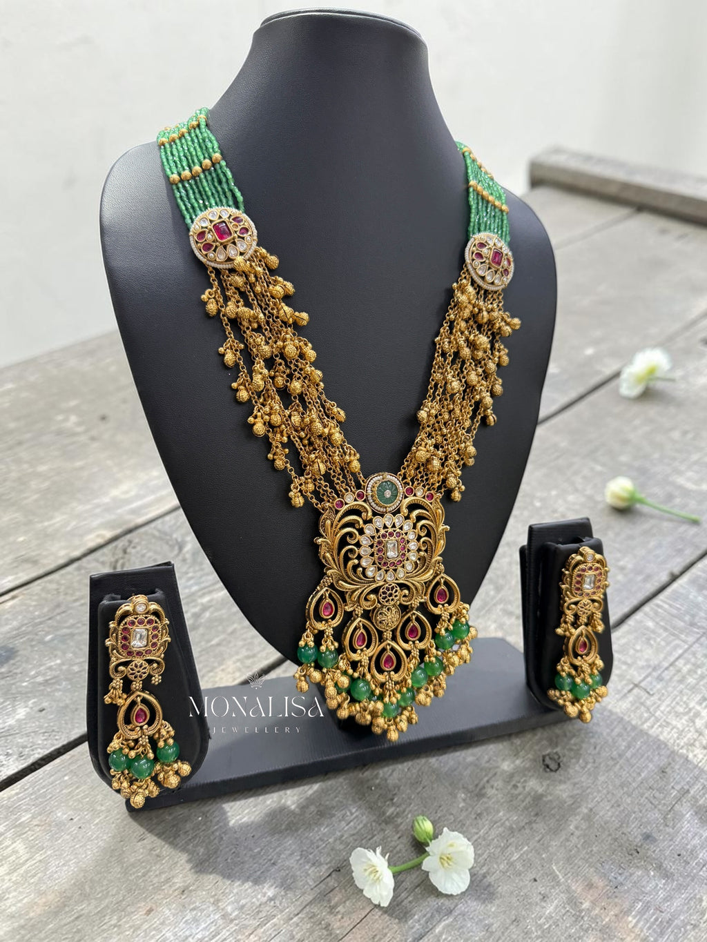 Vishu Antique designer long Necklace Set