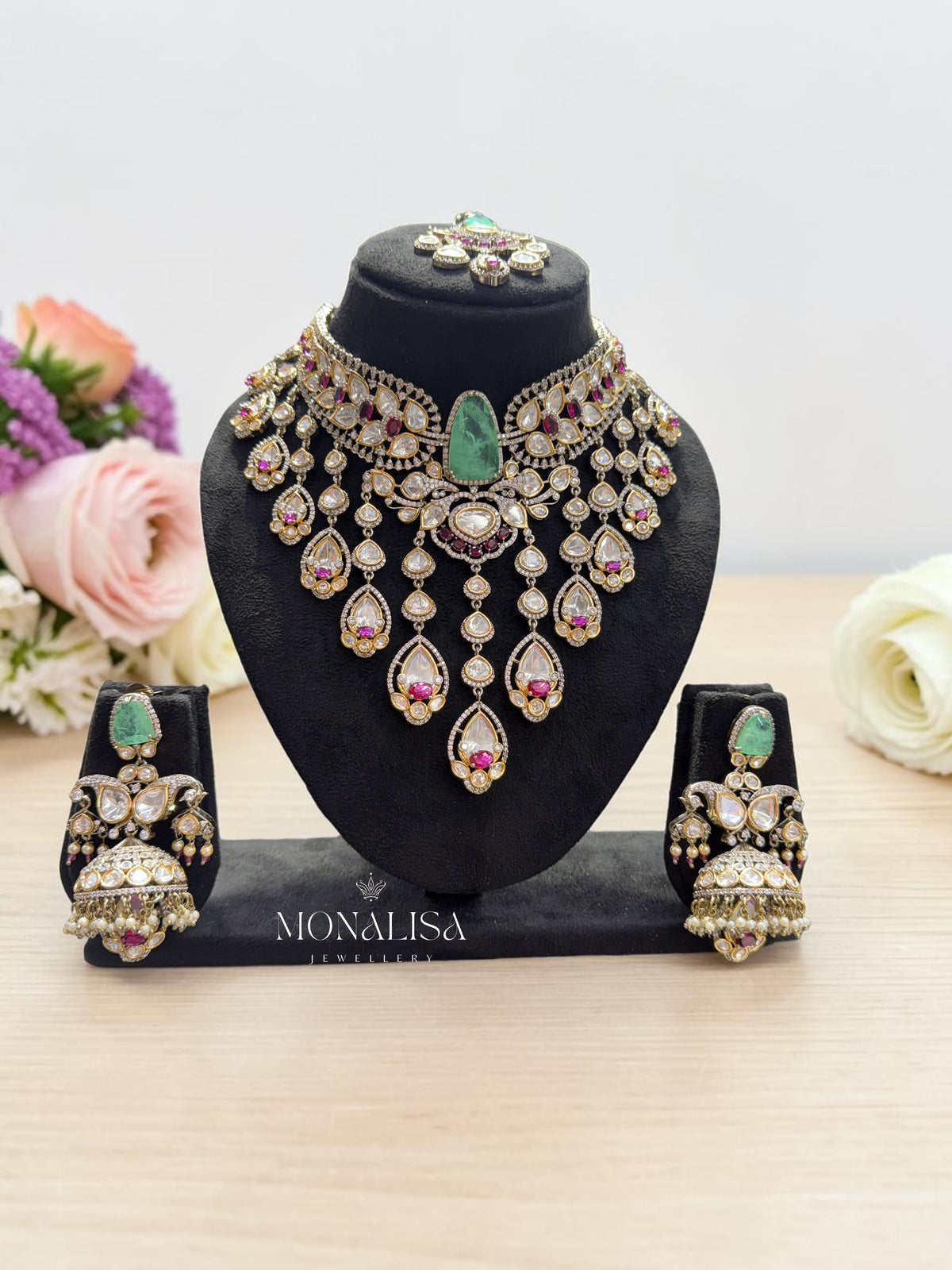 Zenia Polki Designer Necklace Set