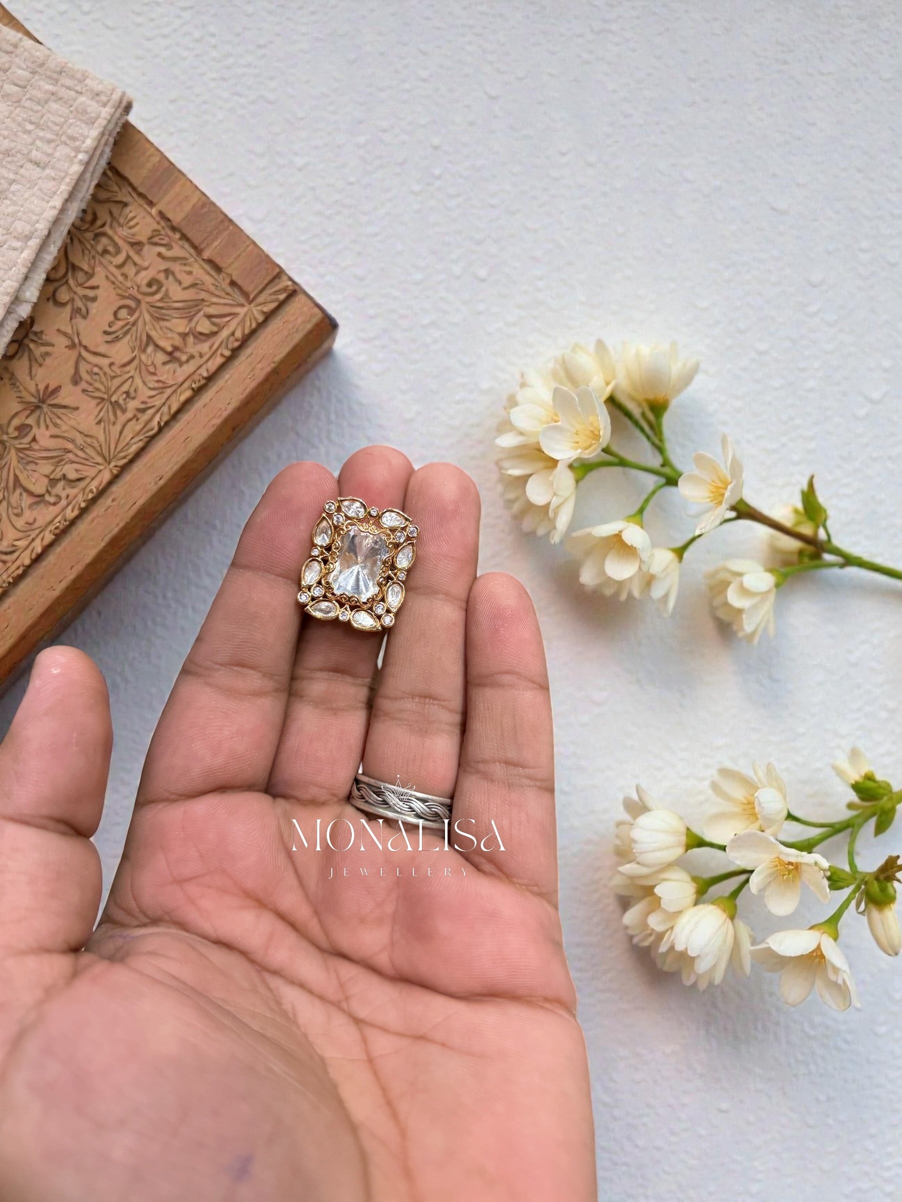 Ridha Polki Designer Ring