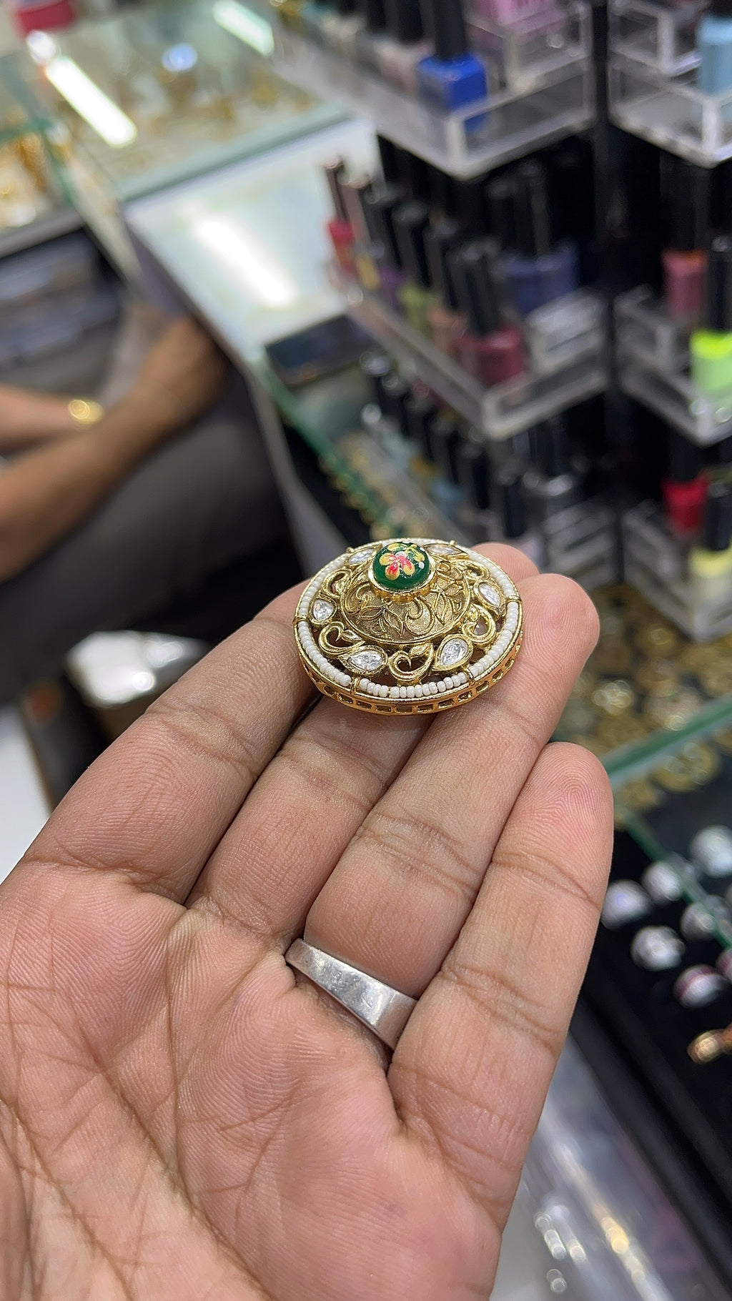 Paridhi Green Antique Designer Ring