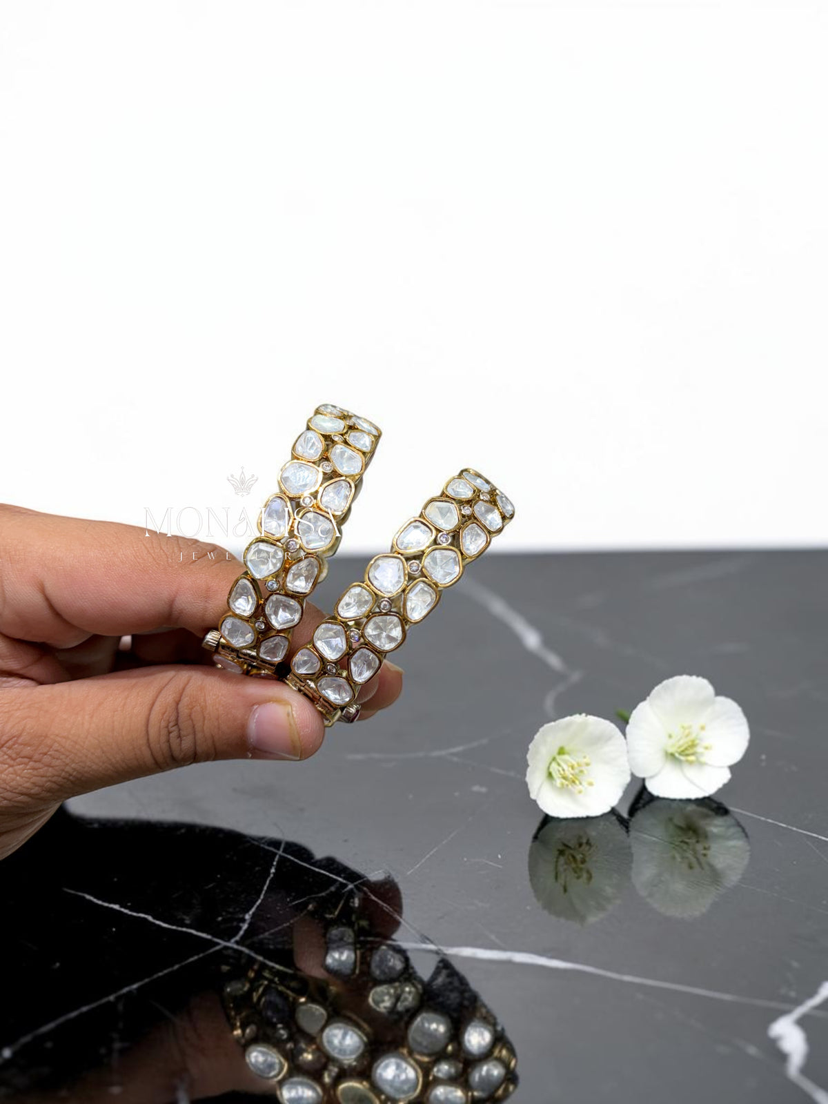 Rebura Polki Designer Bangles