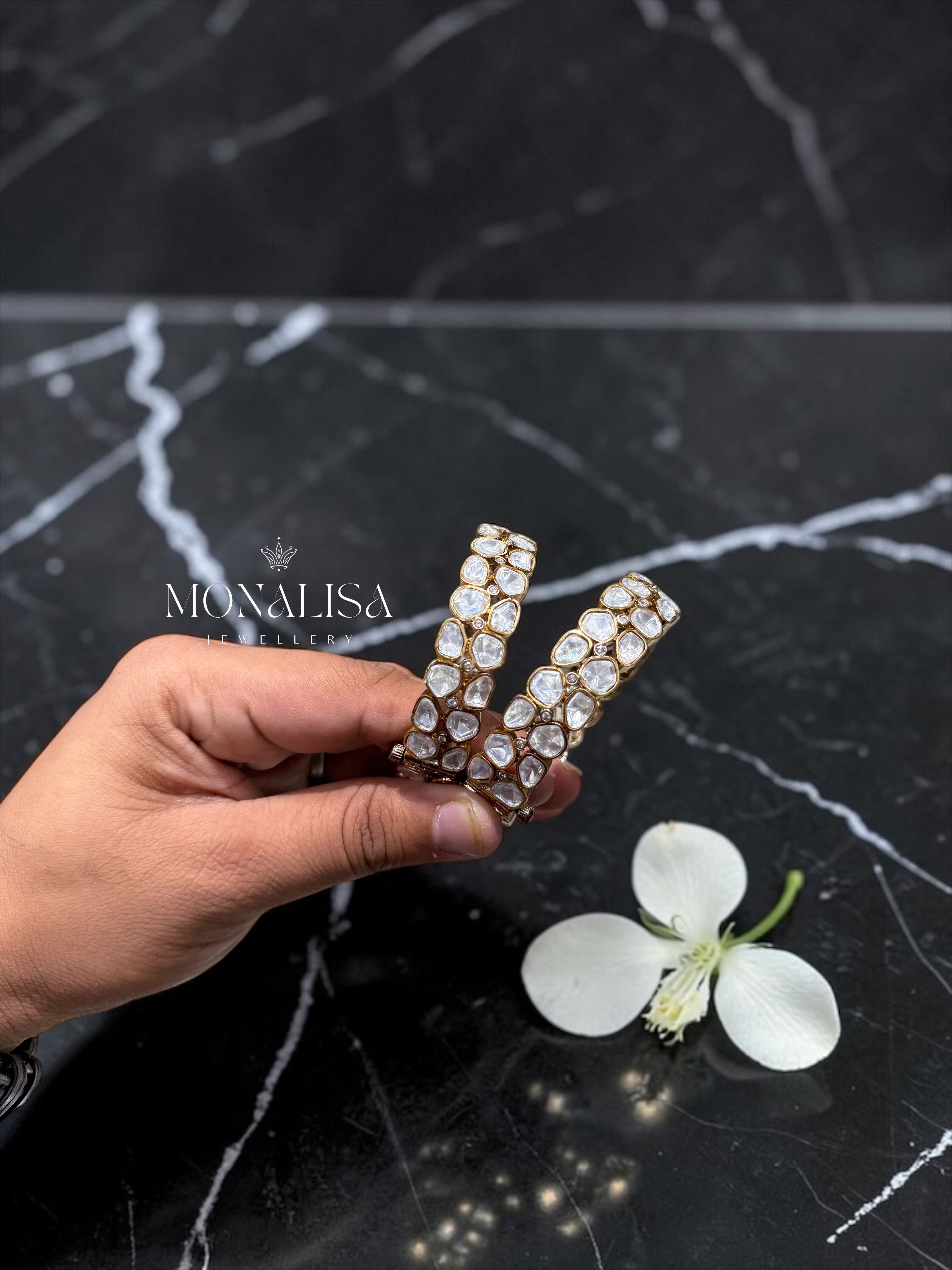Rebura Polki Designer Bangles