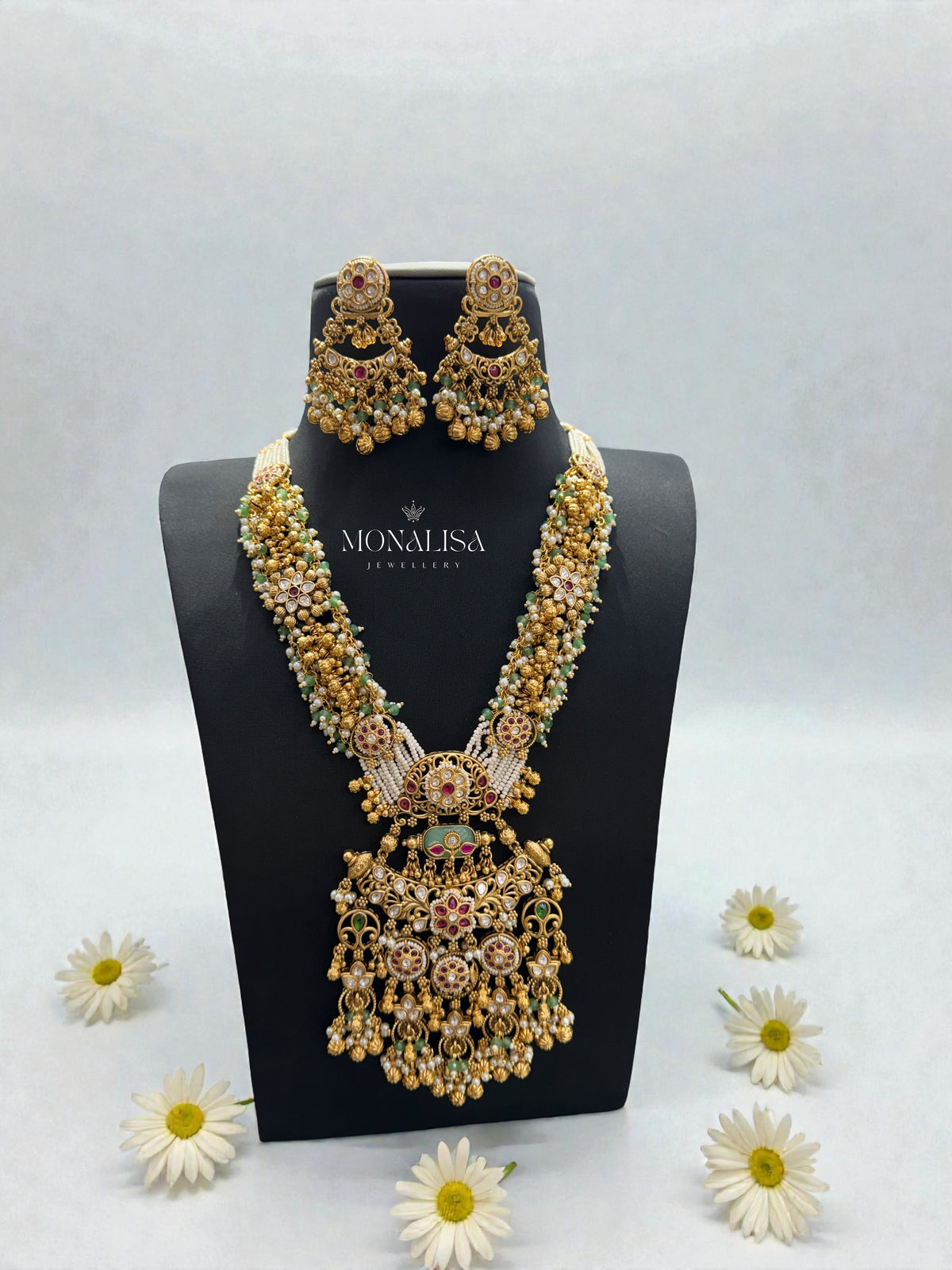 Ranisa Antique designer long Necklace Set