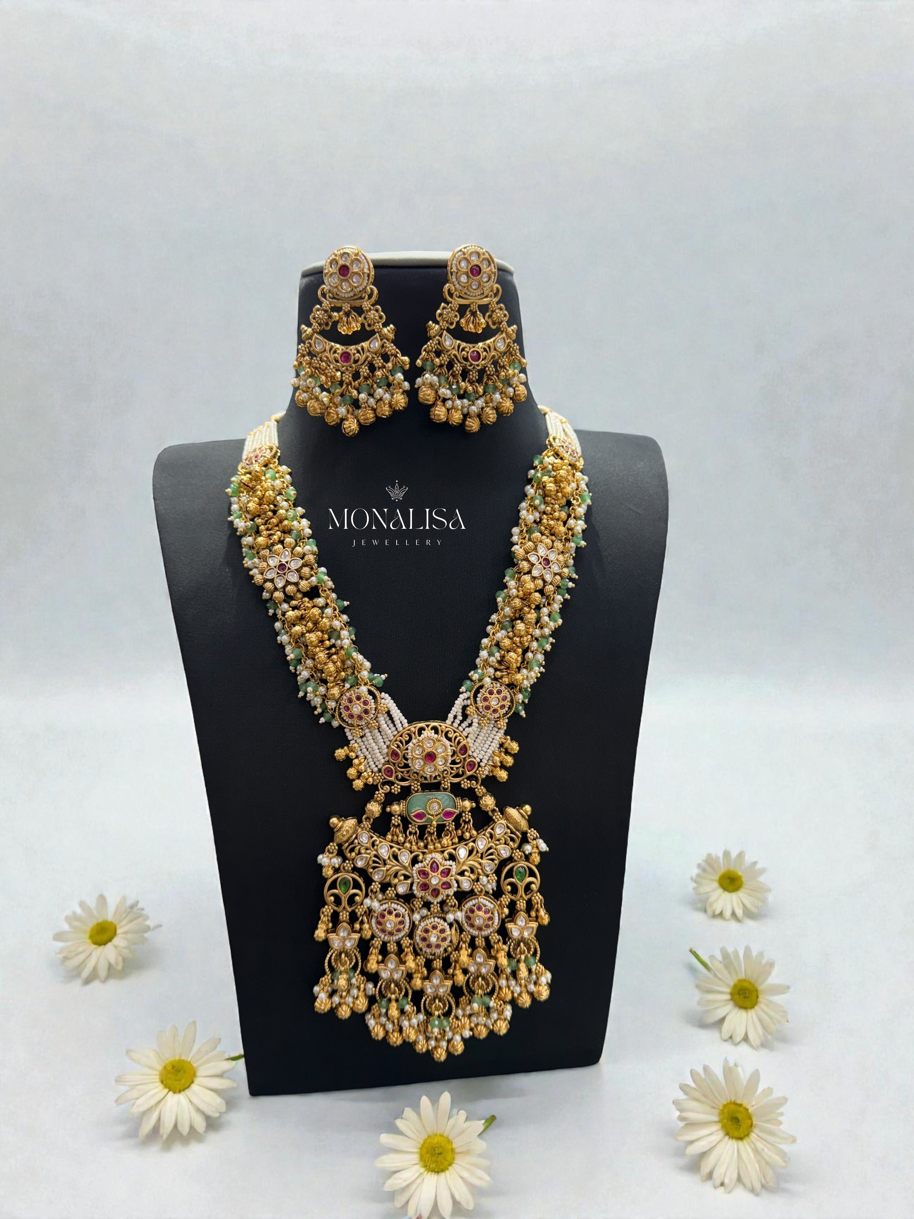 Ranisa Antique designer long Necklace Set