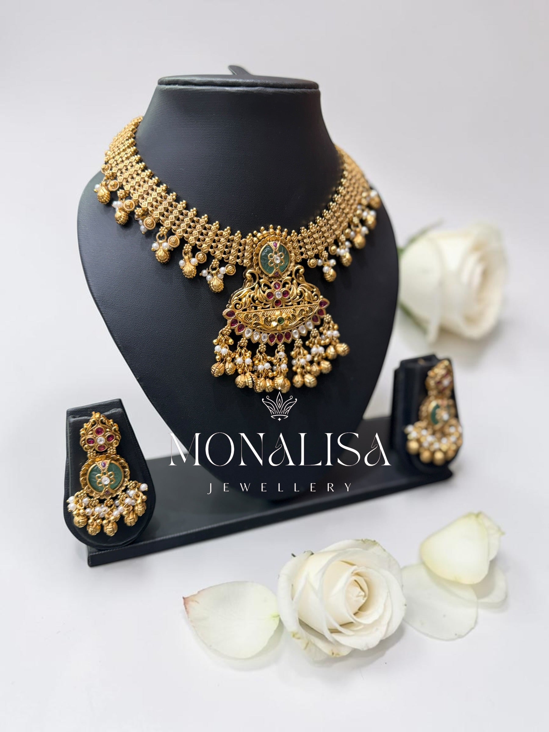 Mimanshi Antique designer Necklace Set