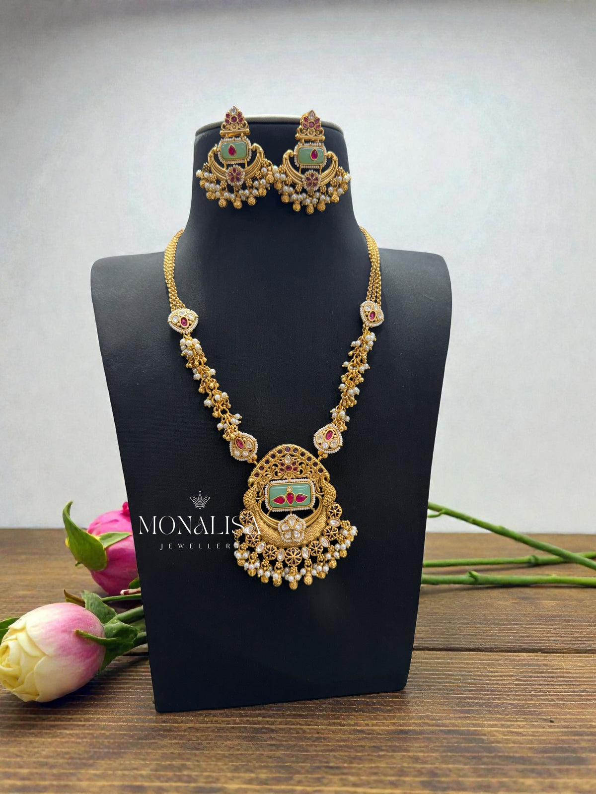Naina Antique designer long Necklace Set