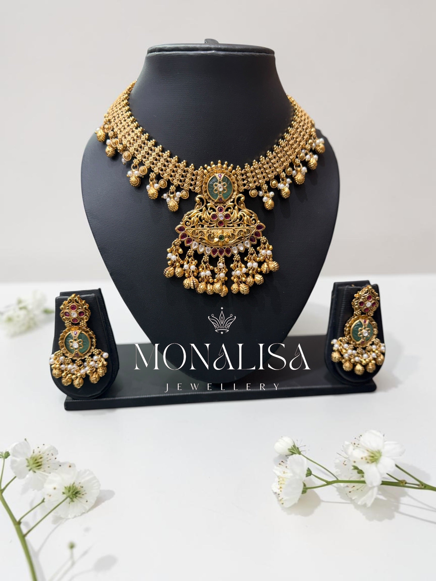 Mimanshi Antique designer Necklace Set