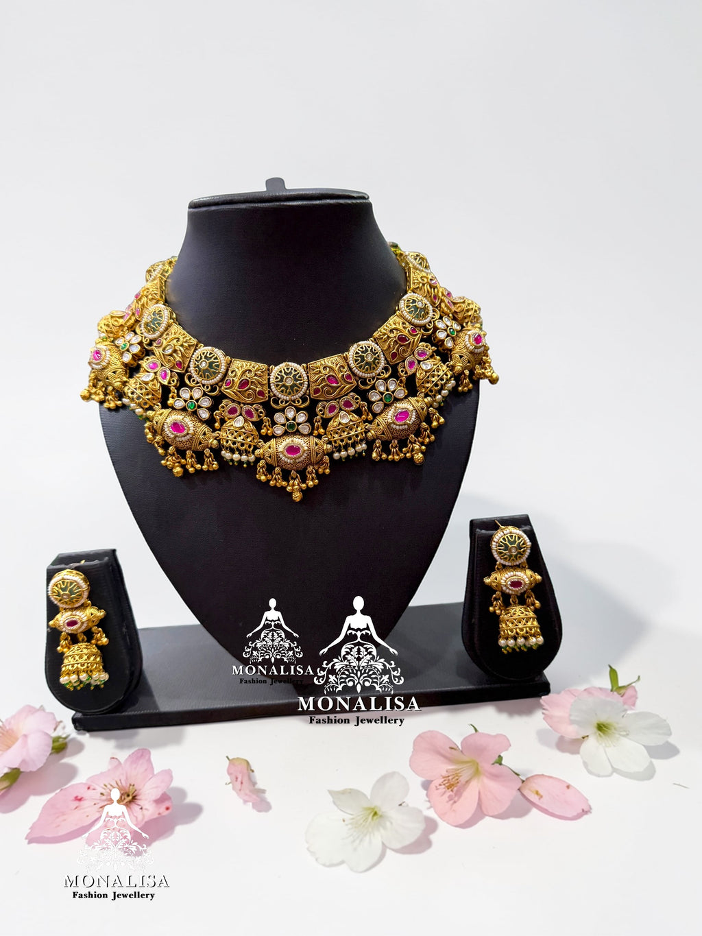 Madhuva Antique designer Necklace Set