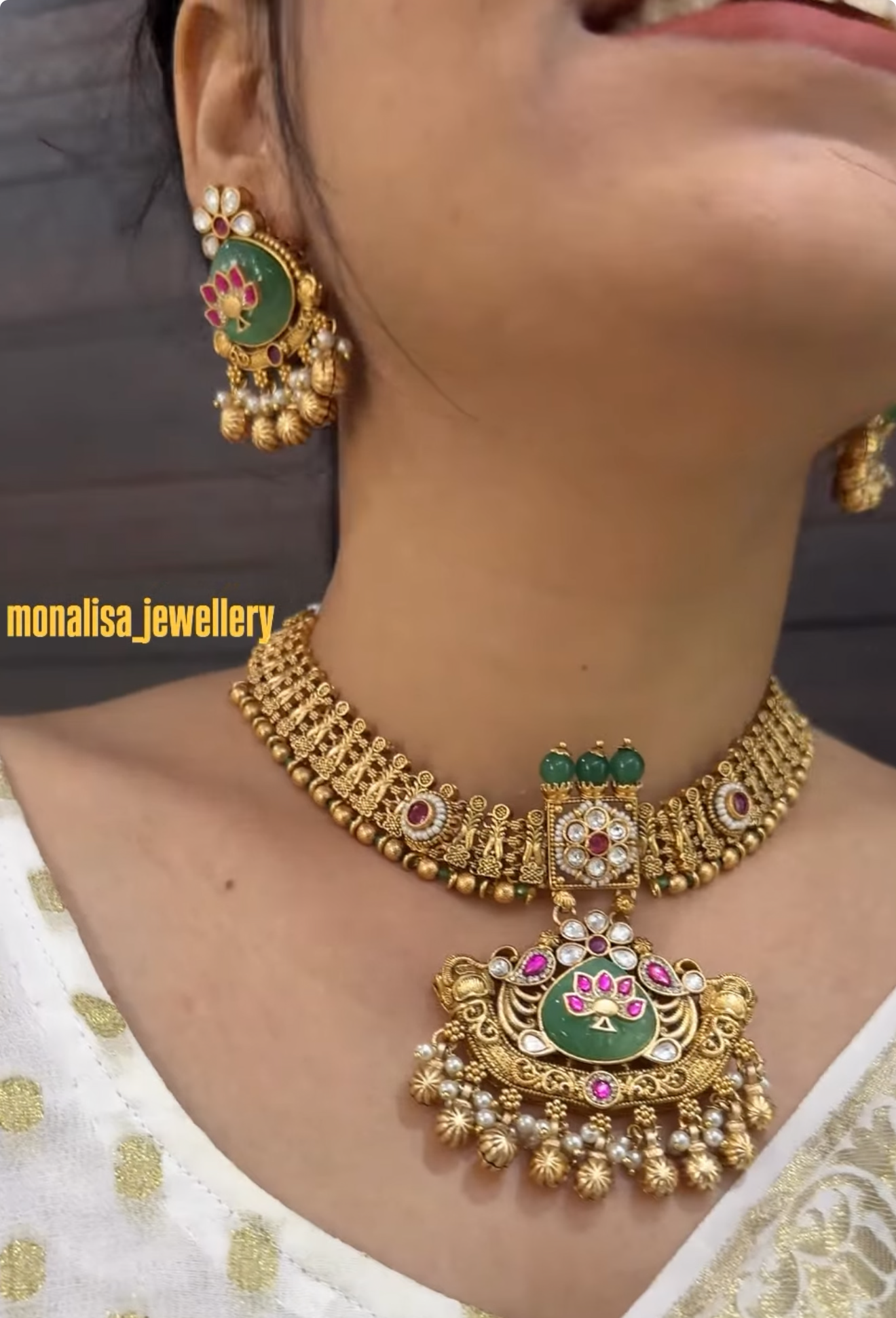 Dwija Antique Designer Necklace Set