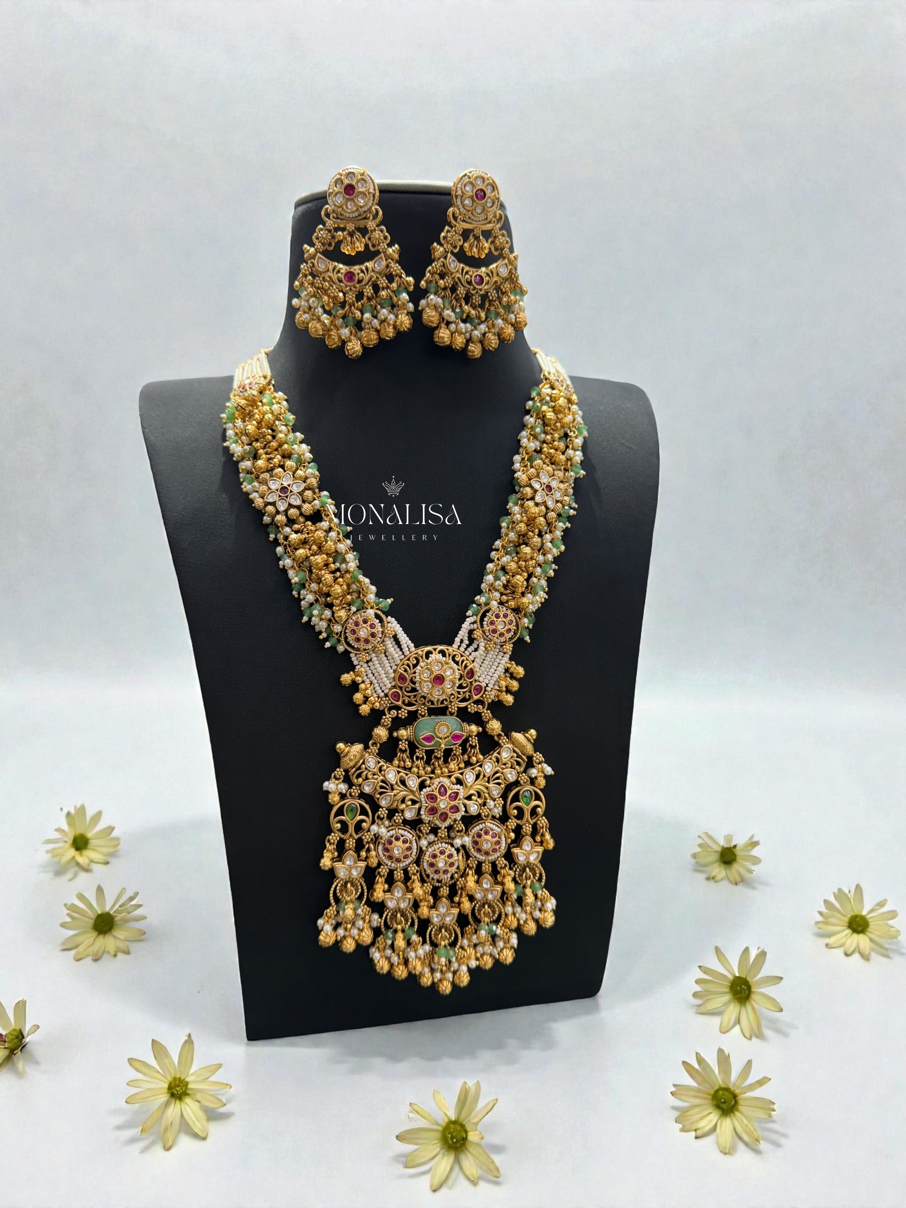 Ranisa Antique designer long Necklace Set