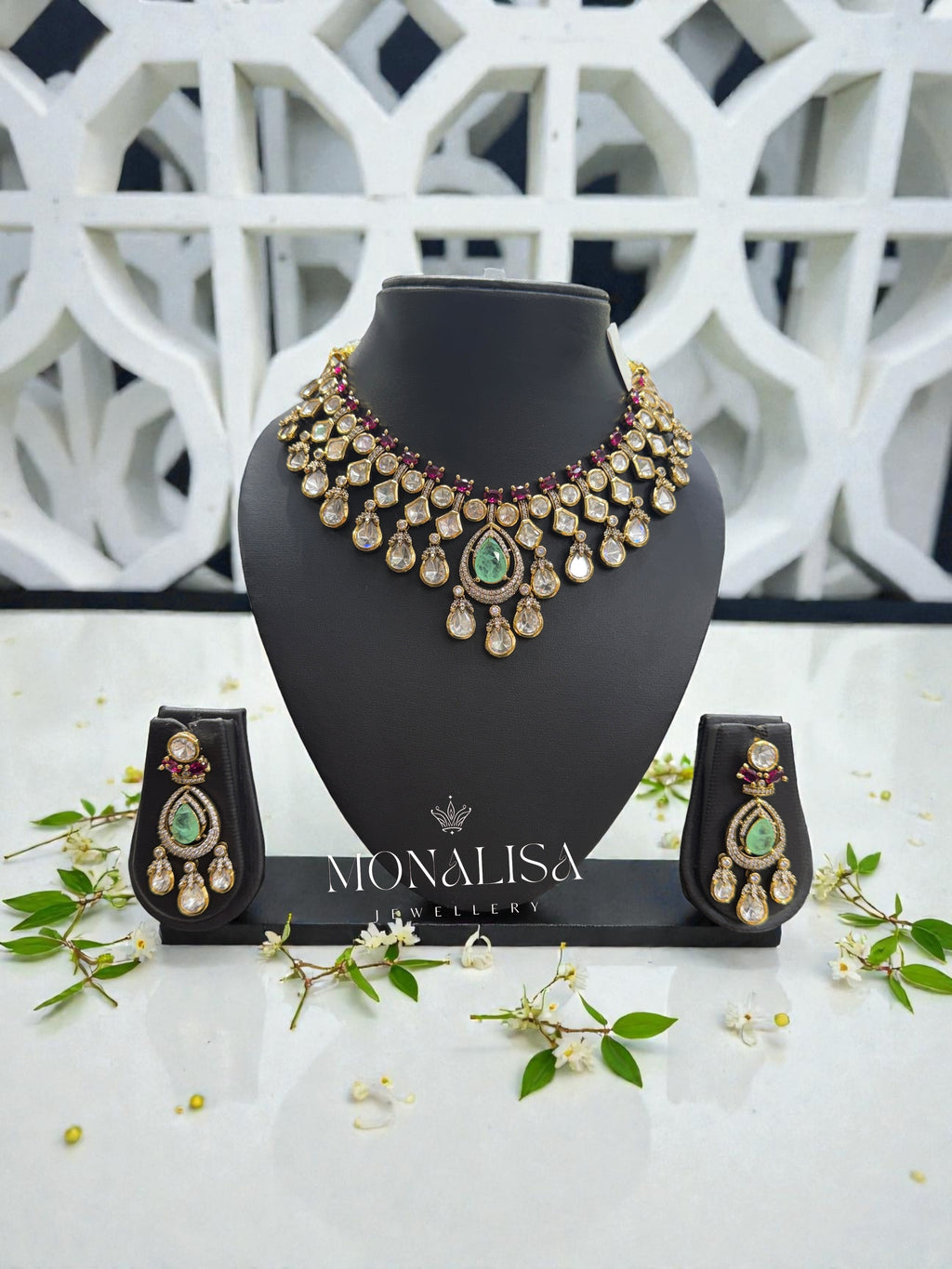 Zaria Polki Designer Necklace Set