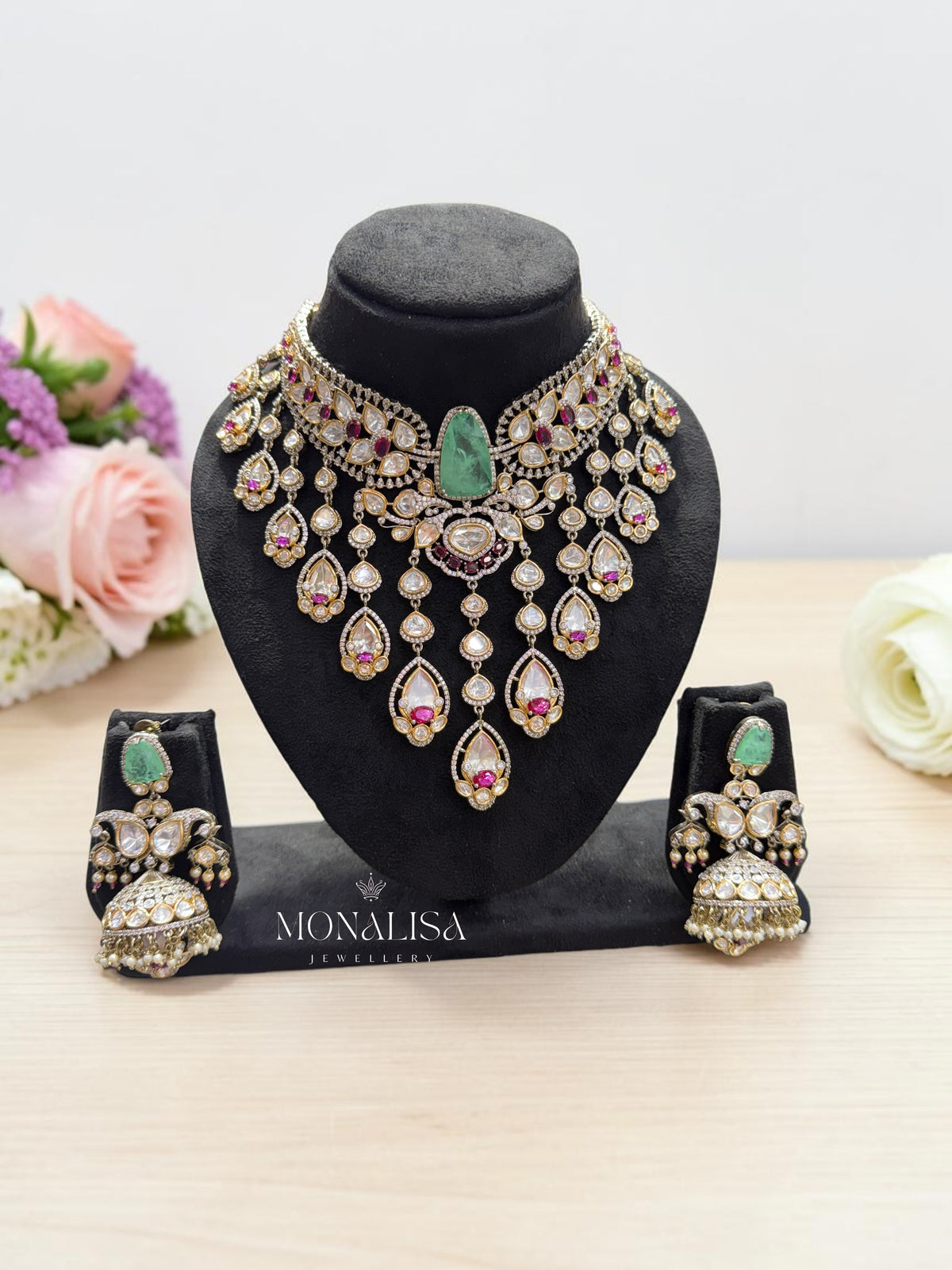 Zenia Polki Designer Necklace Set