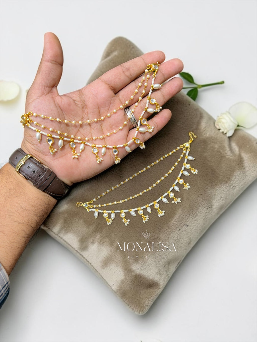 Ketki Polki Designer Ear chain