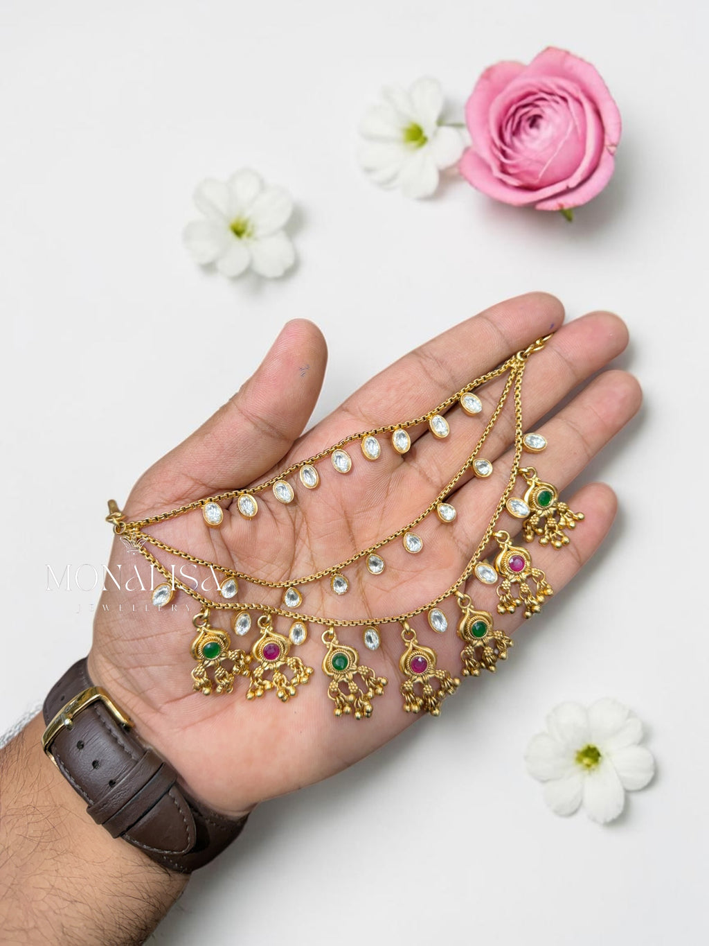 Saanvi Antique Designer Earchain