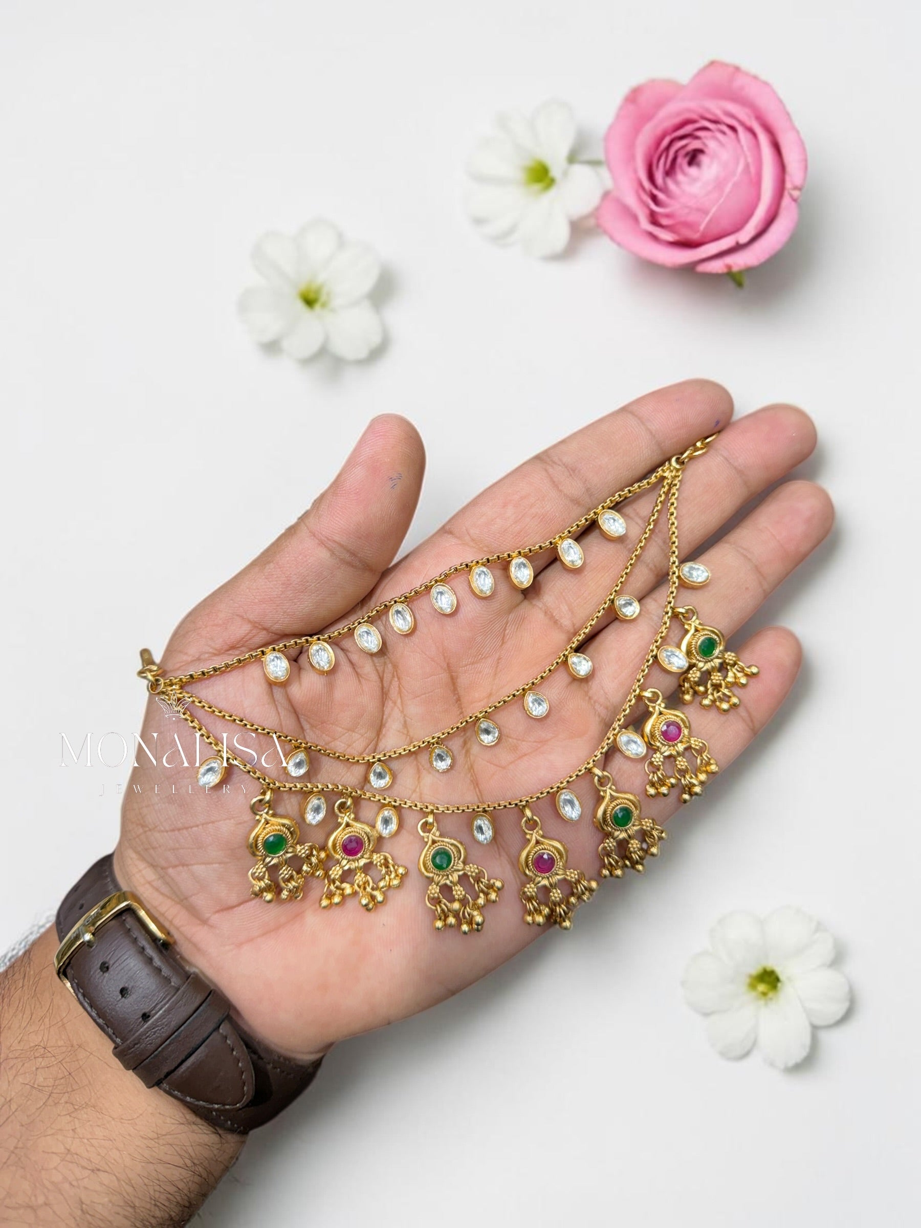 Saanvi Antique Designer Earchain