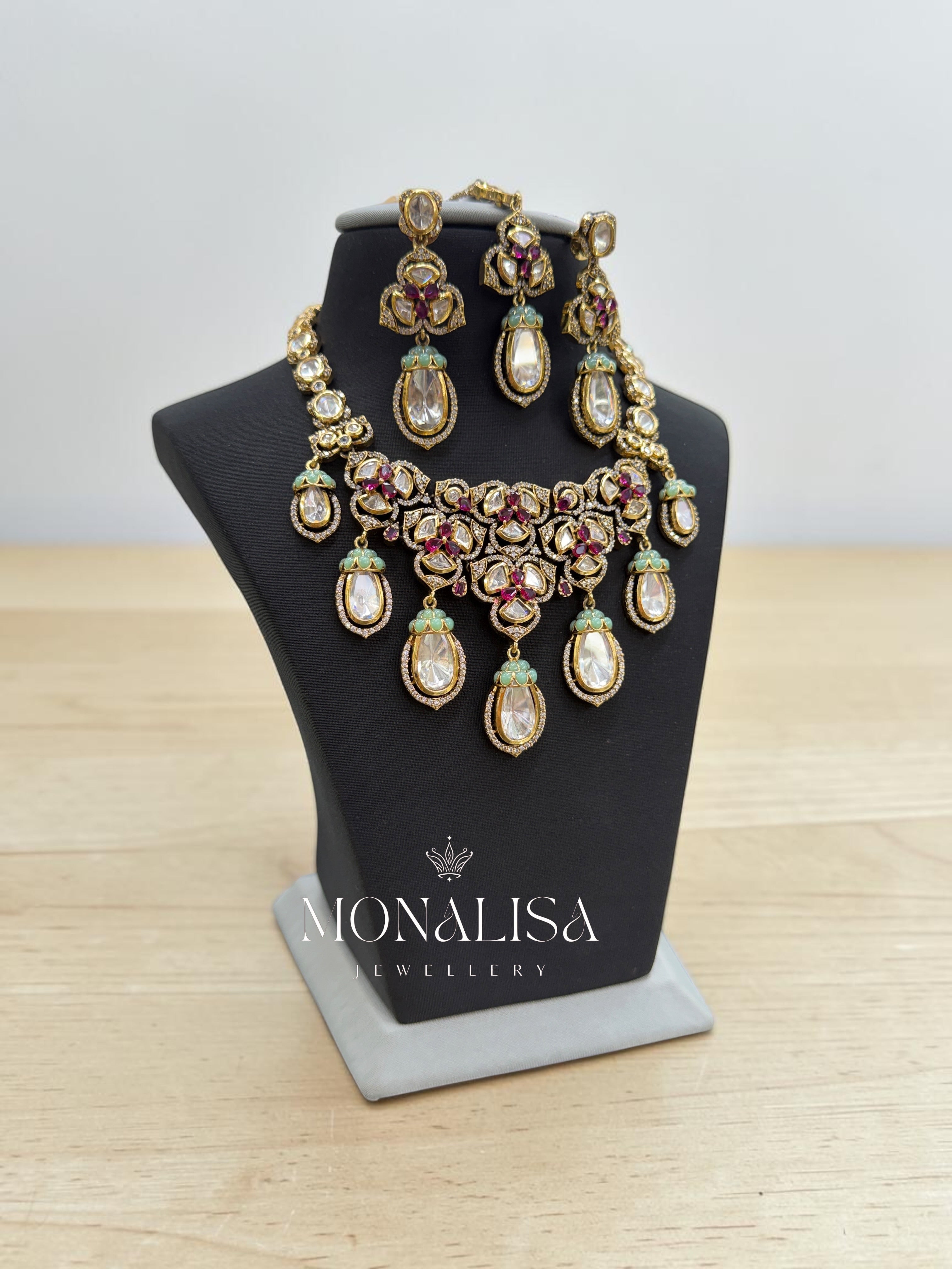 Hiraka Polki Designer Necklace Set