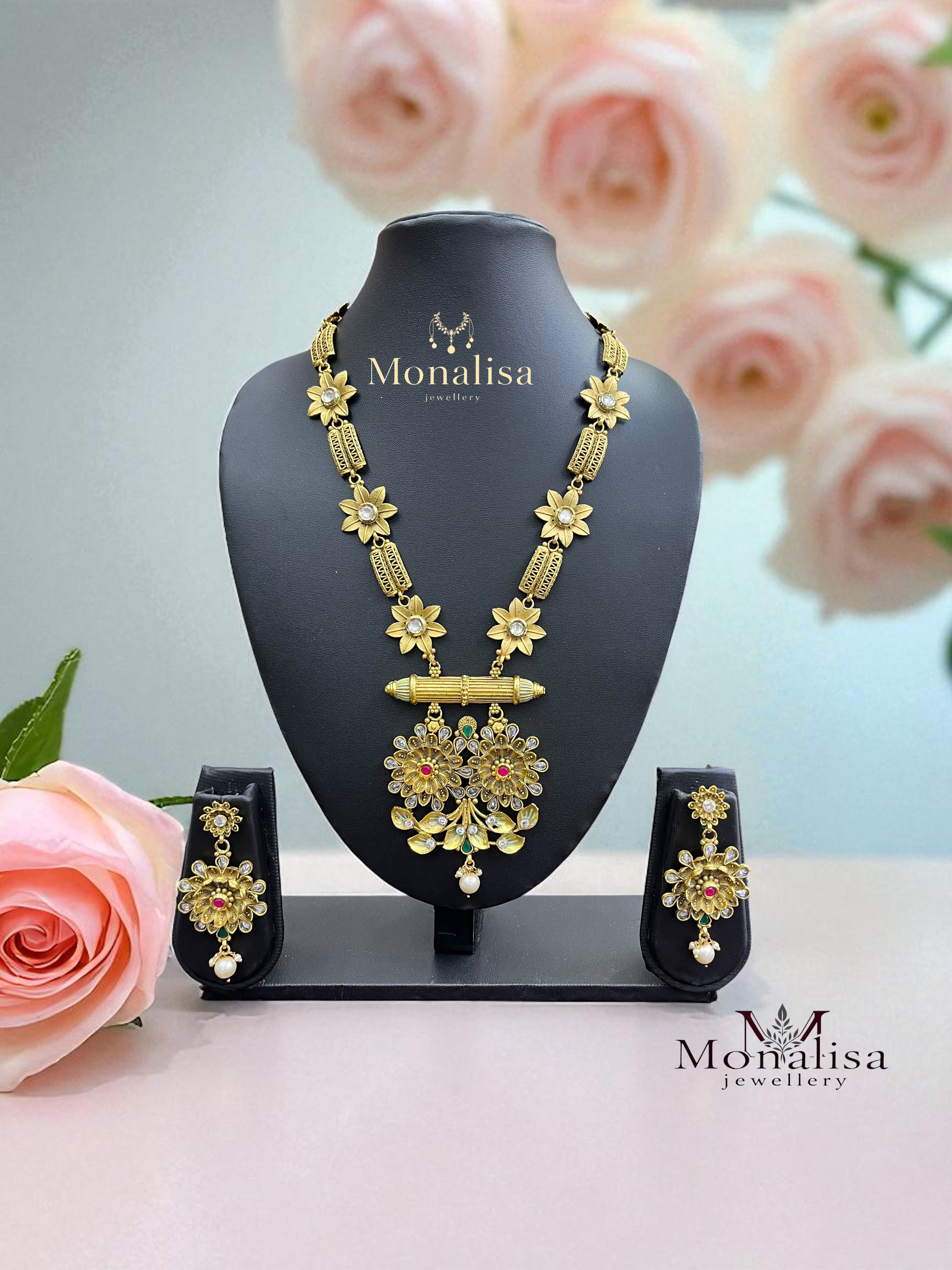 Radhiyaa Antique Designer Long Necklace