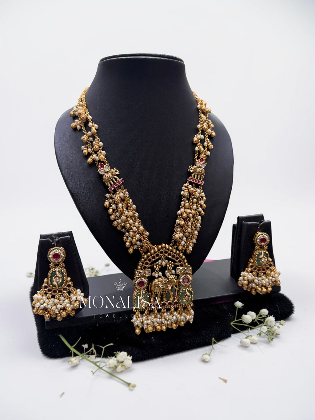 Gajraj Antique designer long Necklace Set