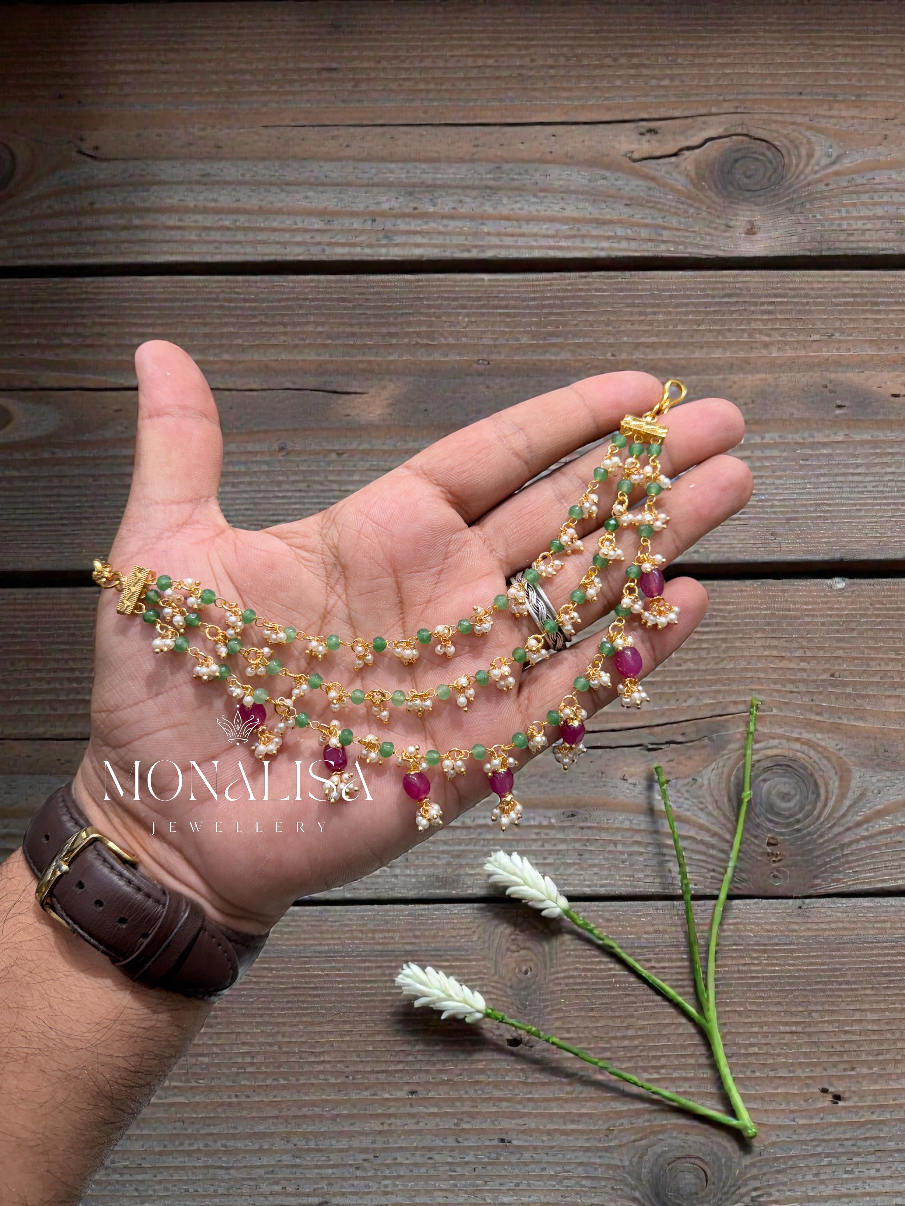 Eshwari Polki Designer Ear chain