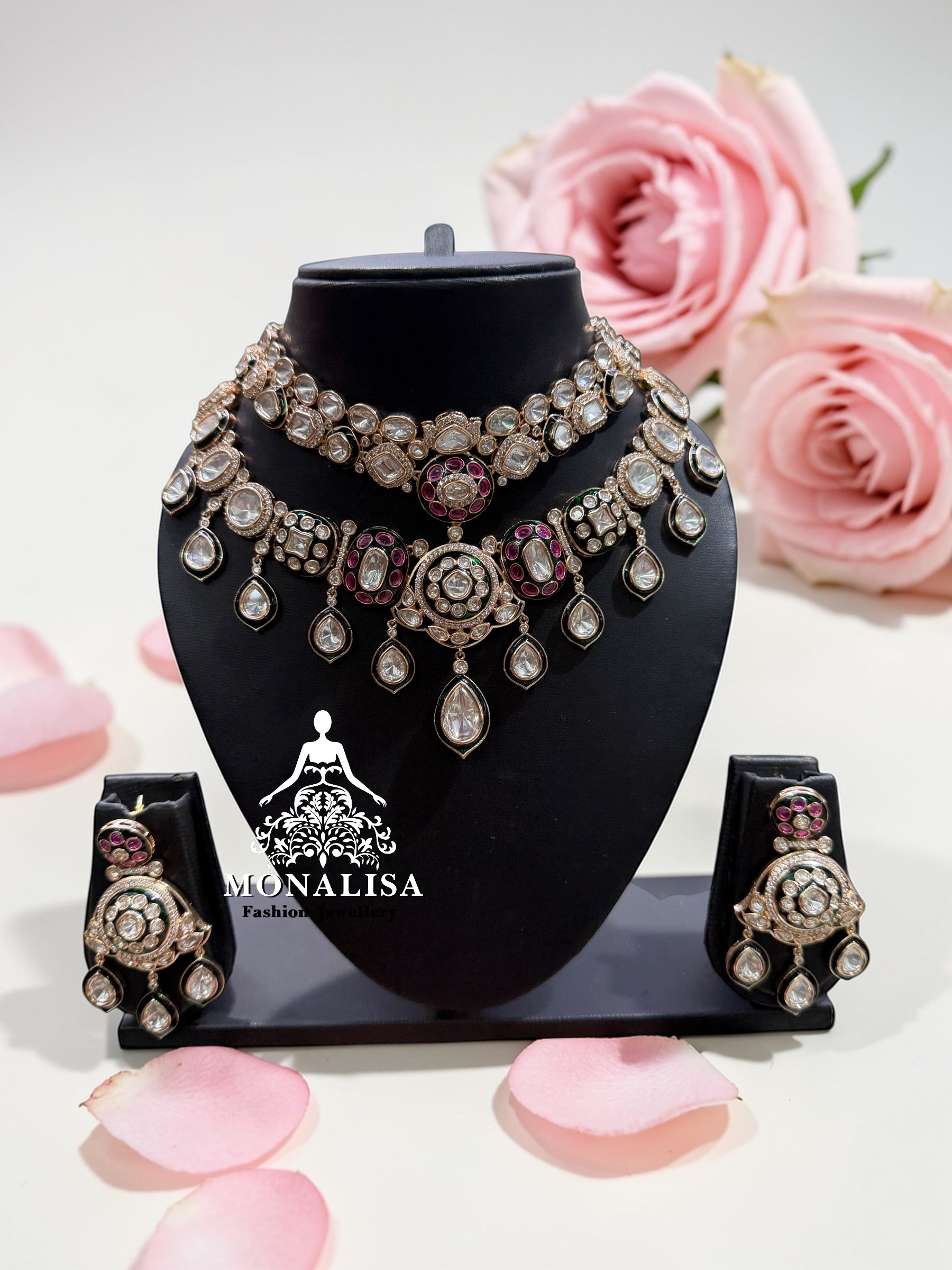 Ranisa polki Designer Necklace Set