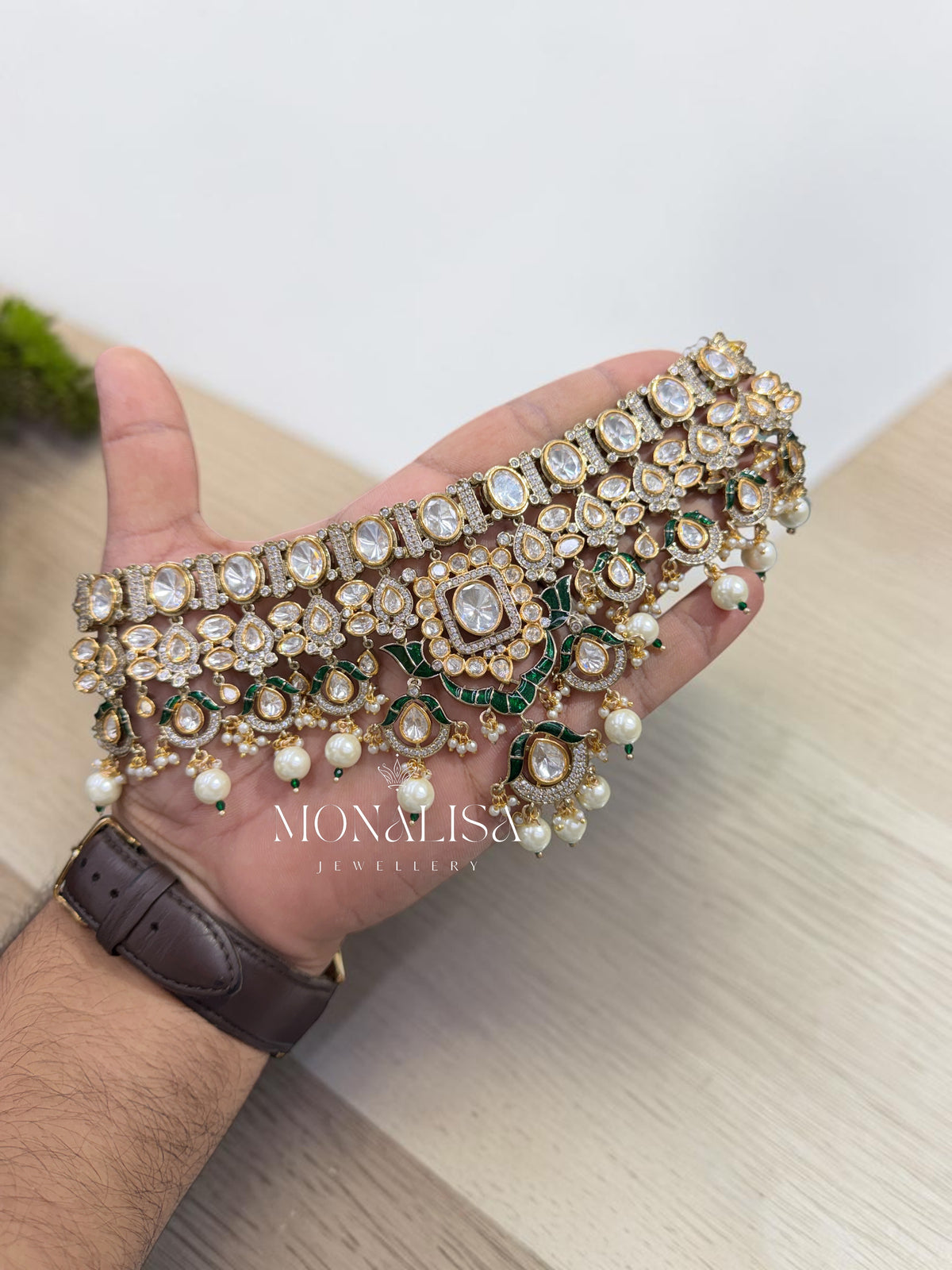 Kashwini Polki Designer Necklace Set