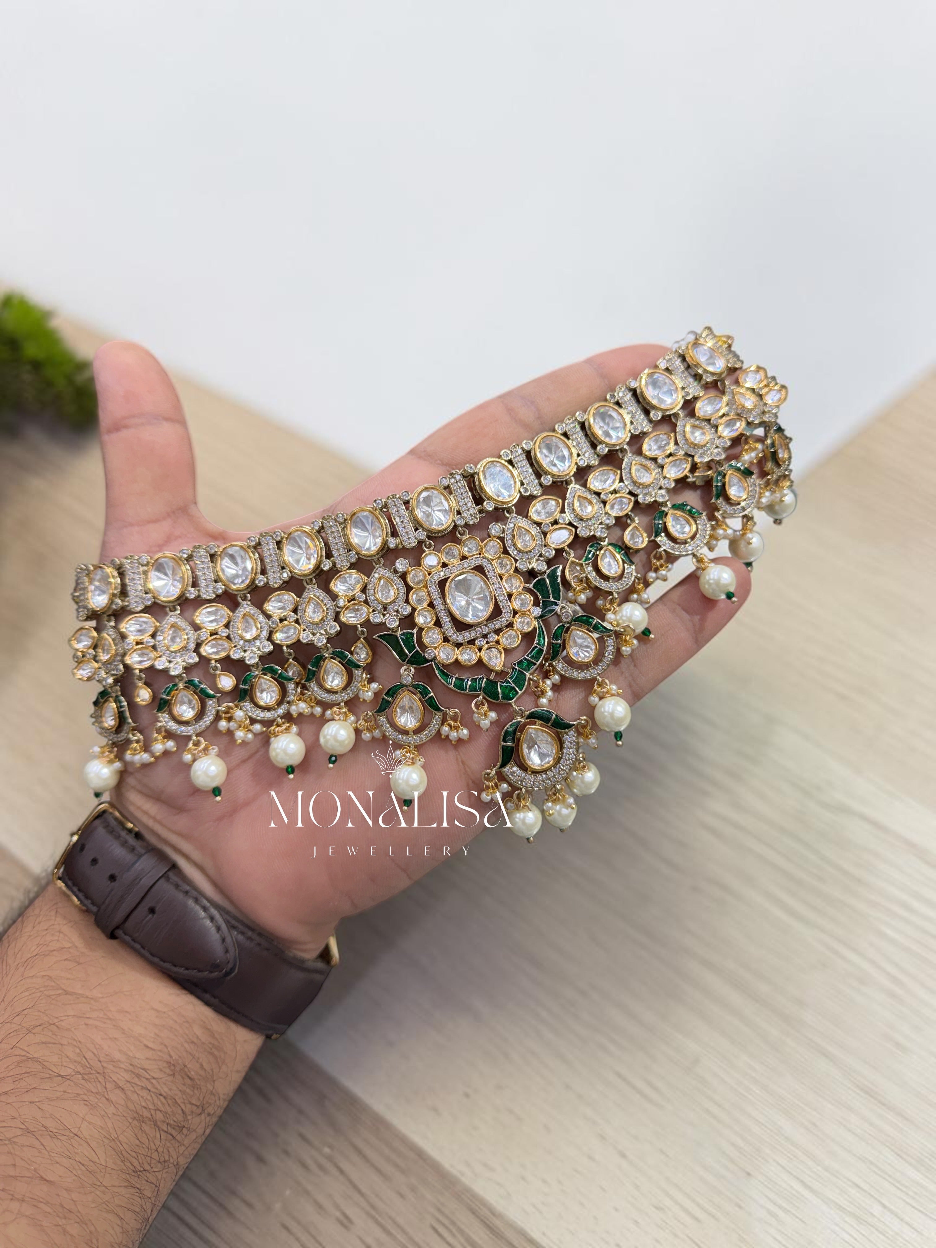 Kashwini Polki Designer Necklace Set