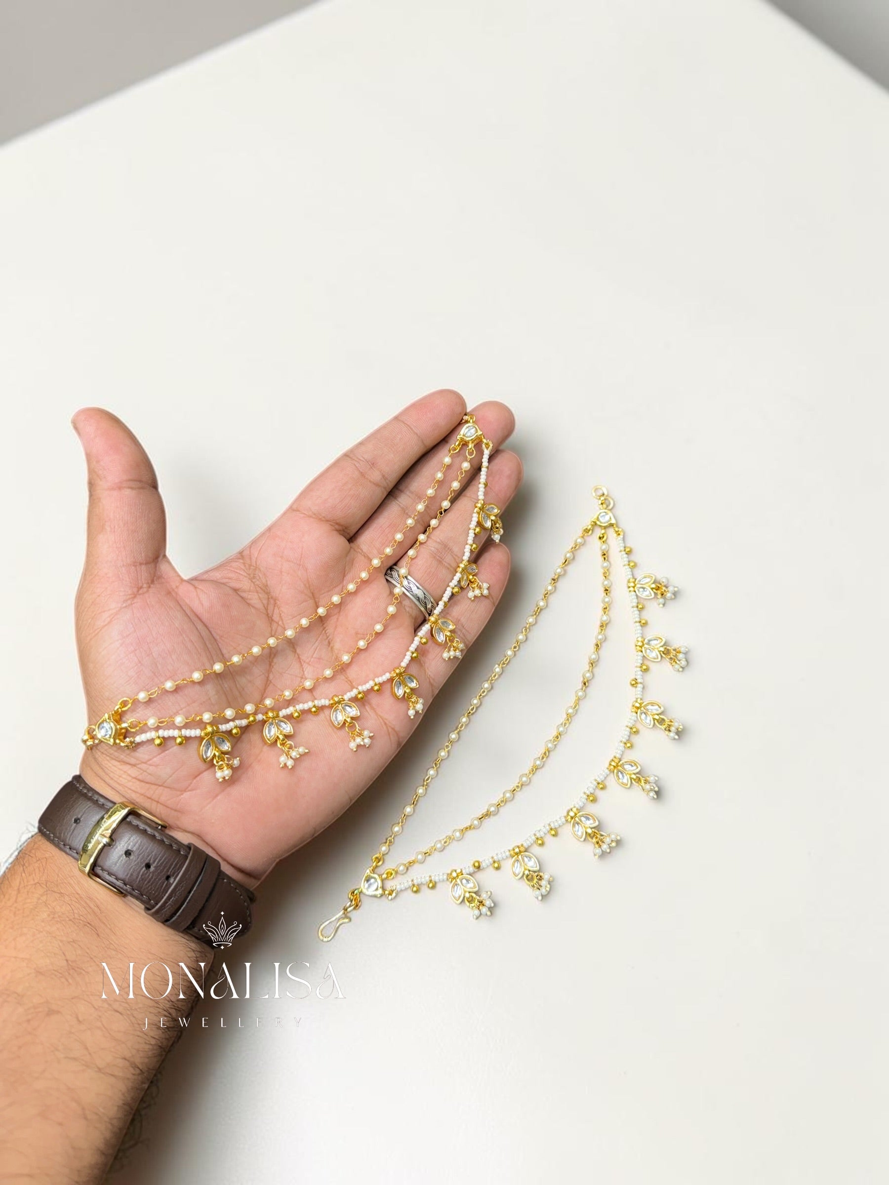 Krishvi Polki Designer Ear chain