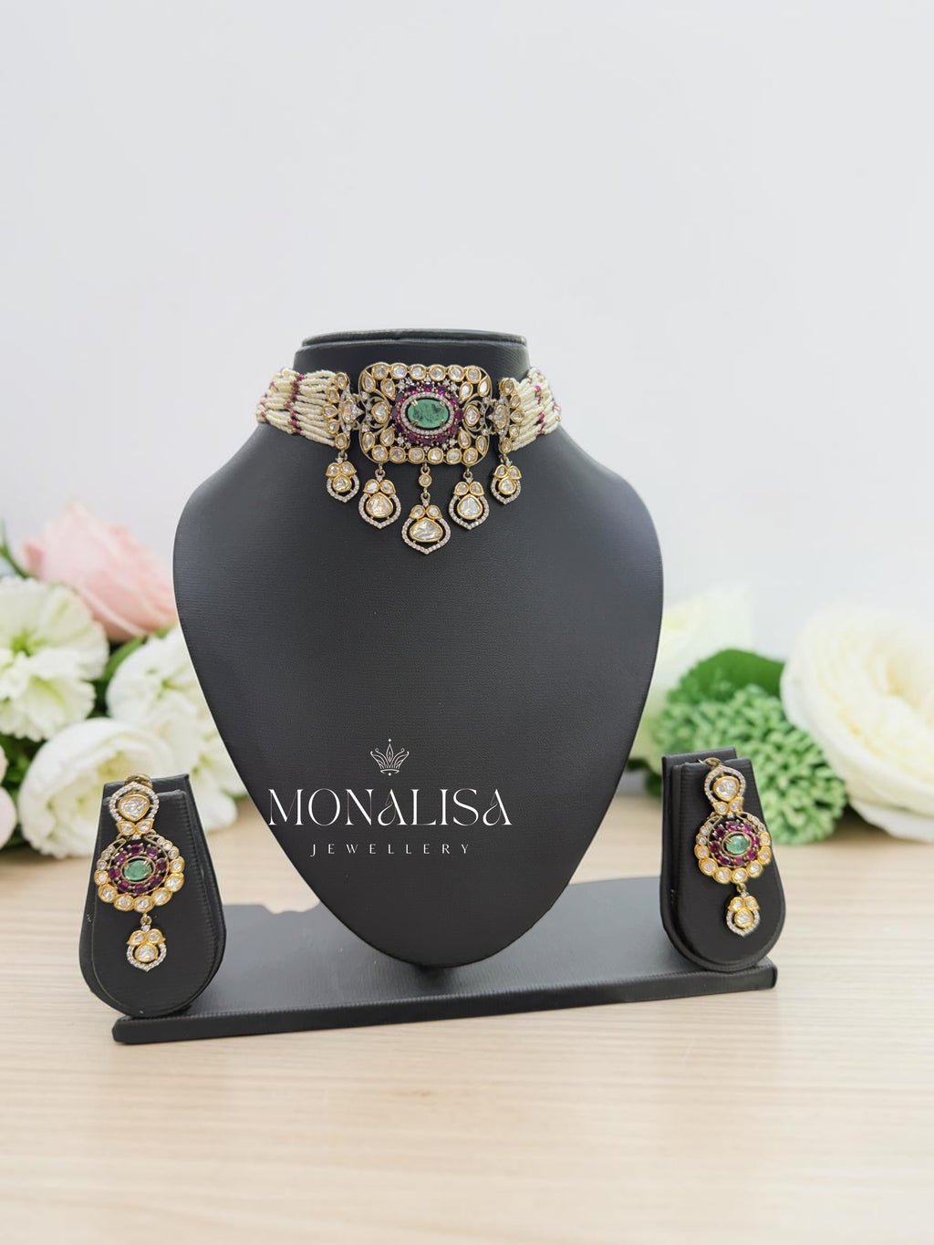 Rhea Polki Designer Necklace Set