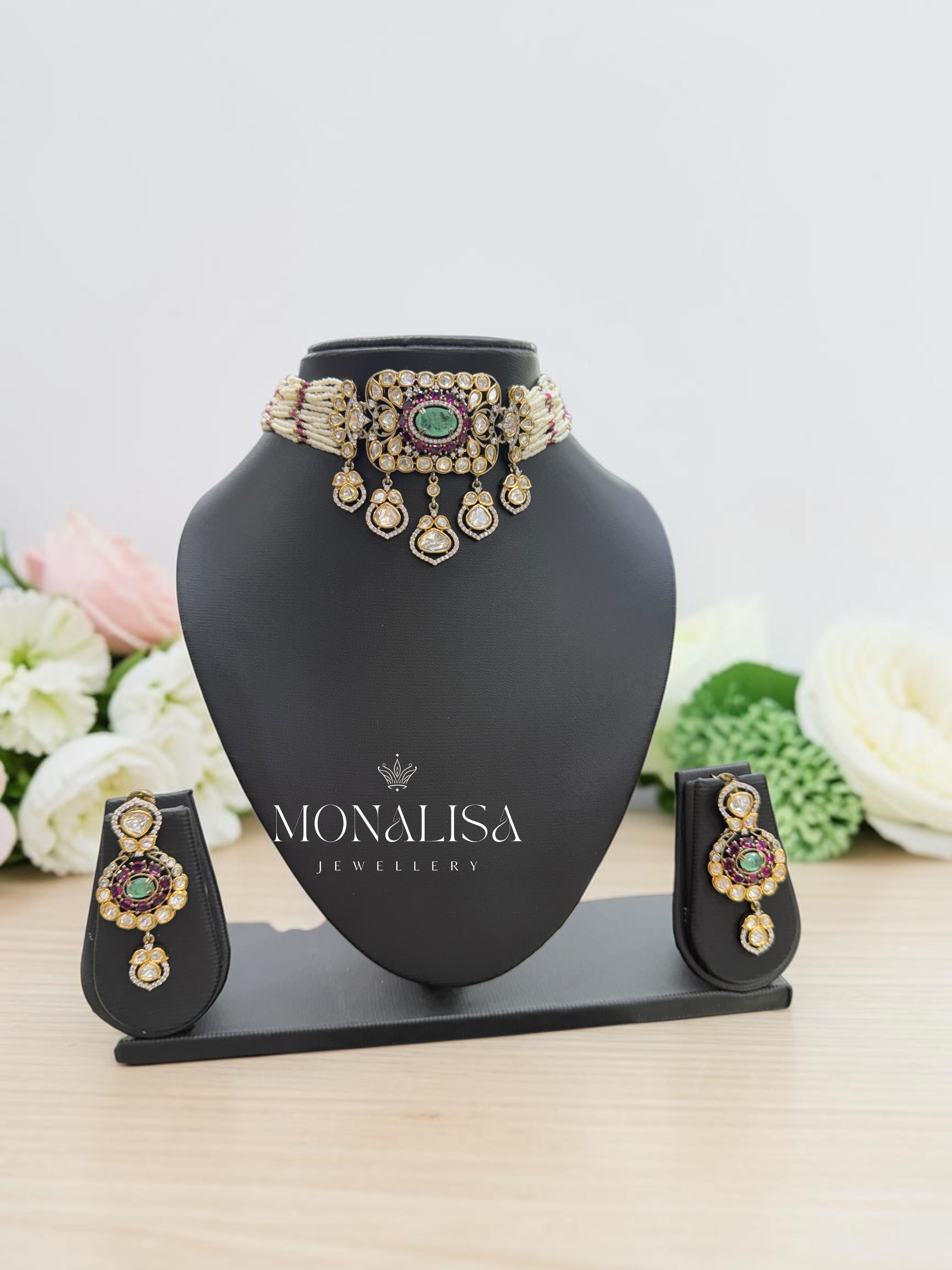 Rhea Polki Designer Necklace Set