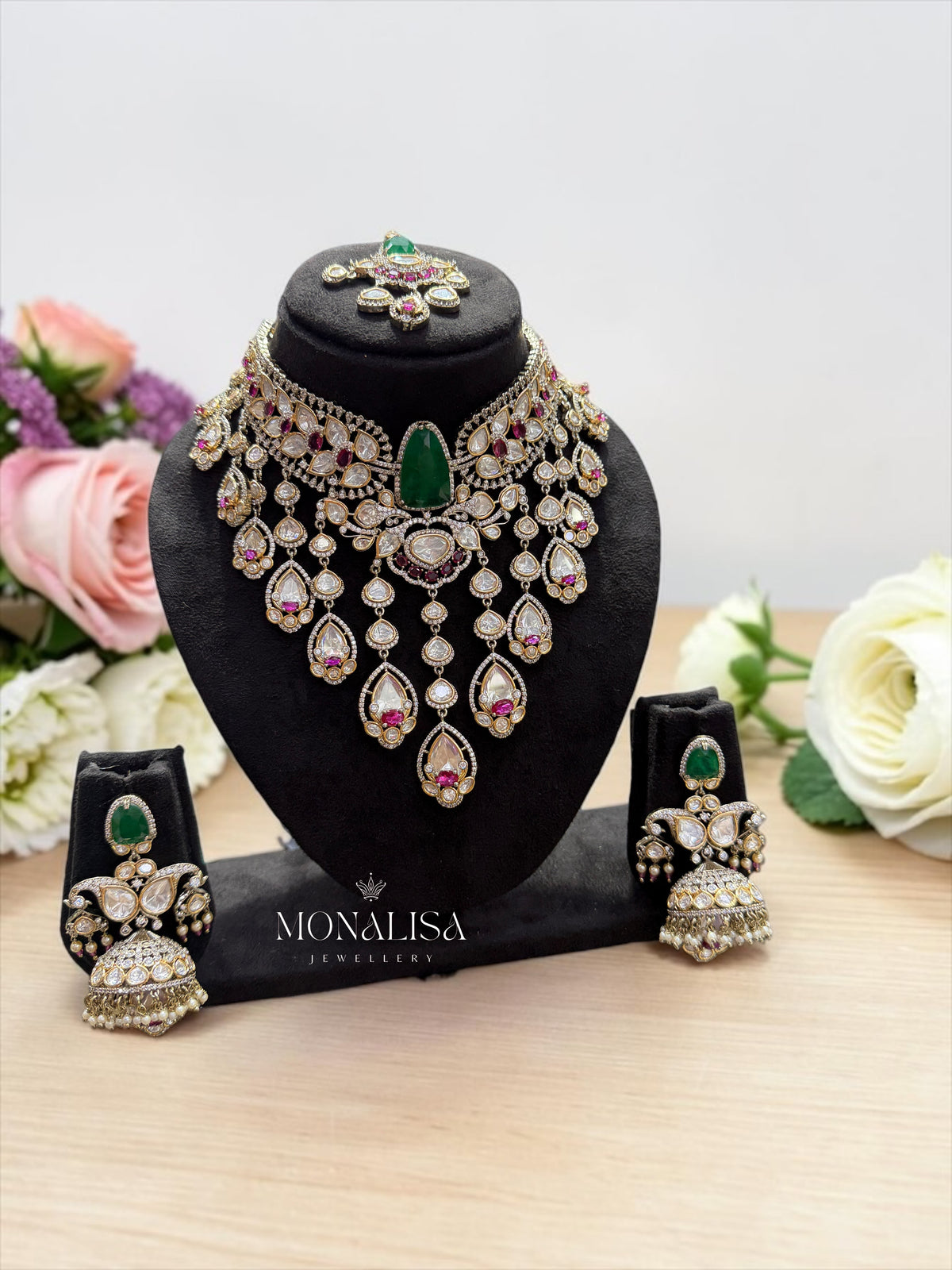 Zenia Polki Designer Necklace Set