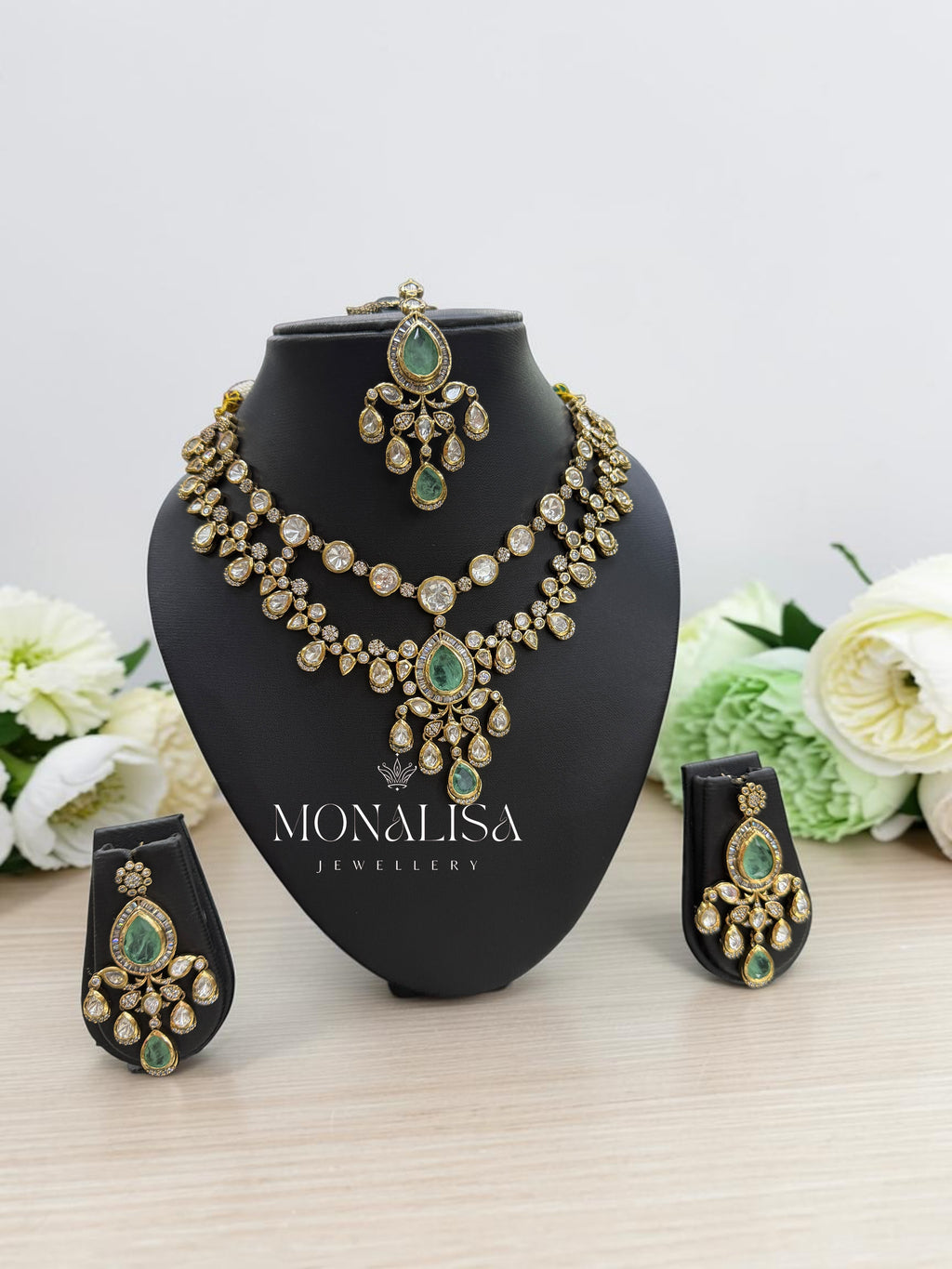 Aisha Polki Designer Necklace Set