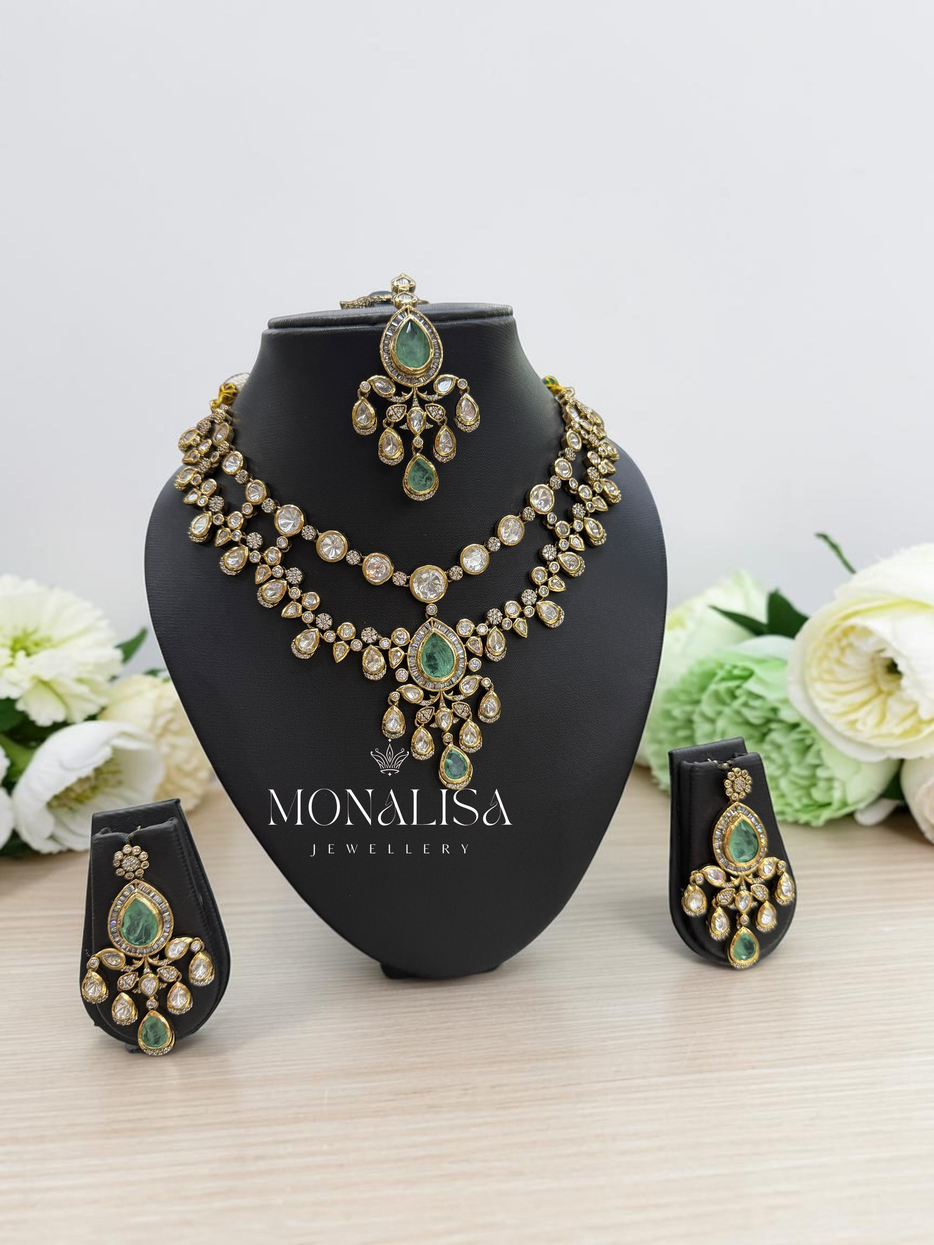 Aisha Polki Designer Necklace Set