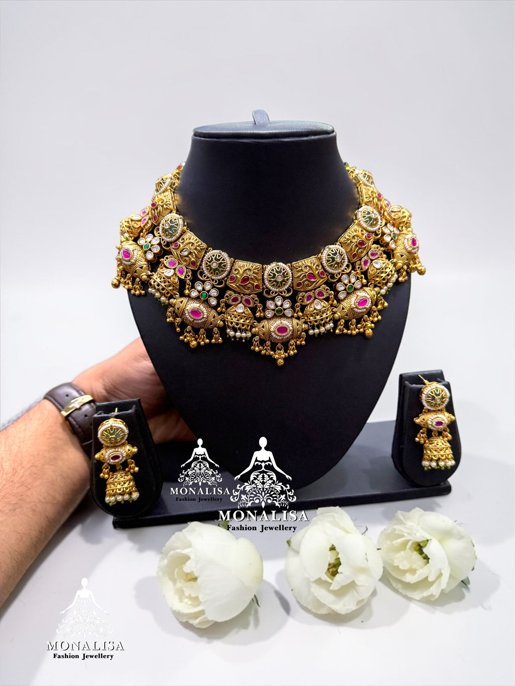 Madhuva Antique designer Necklace Set