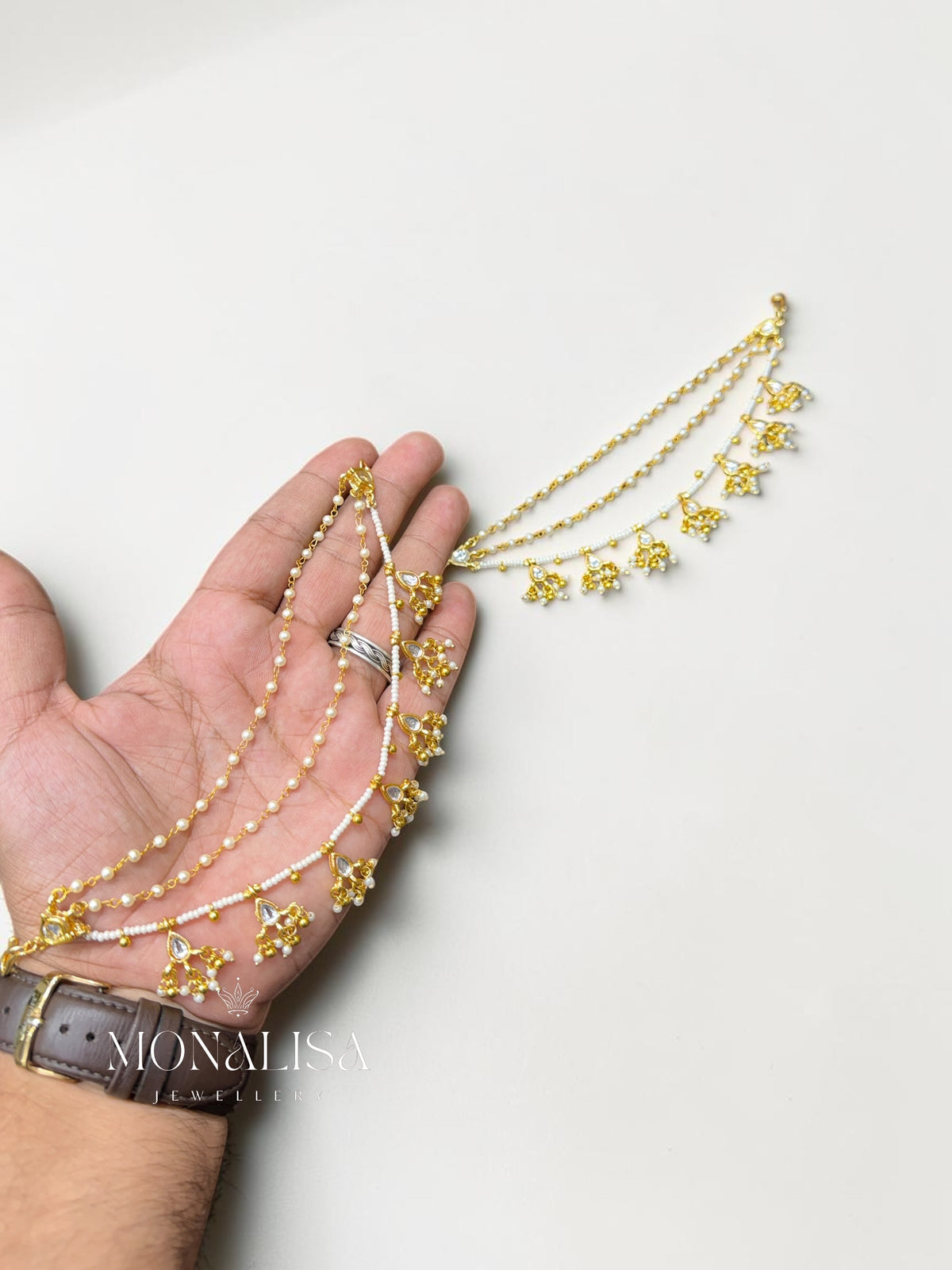 Krishvi Polki Designer Ear chain