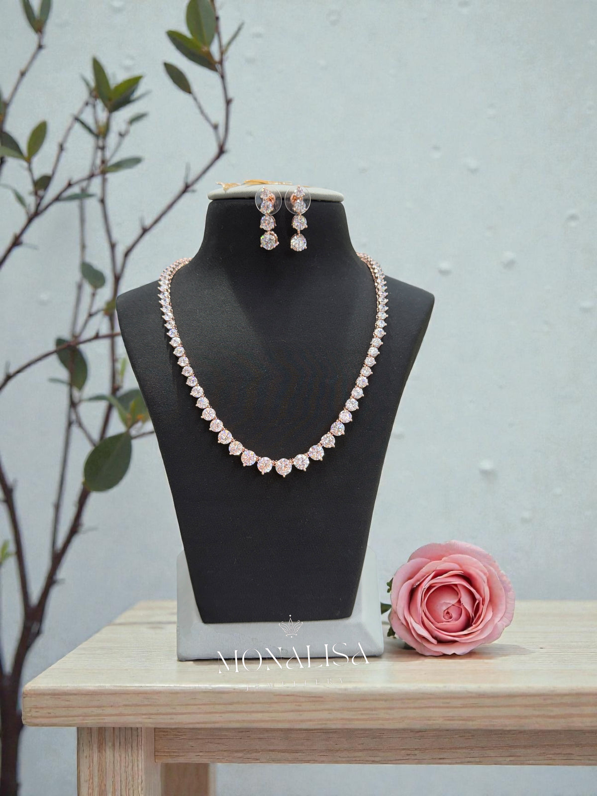 RoseGold Single Line Solitaire Imported set