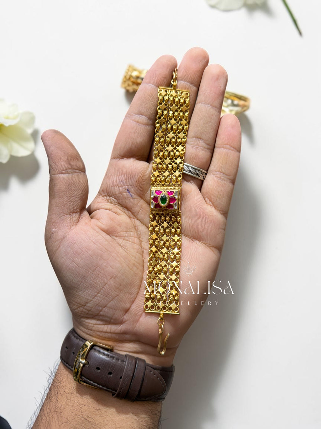 Chandan Ruby Antique Designer Bracelet