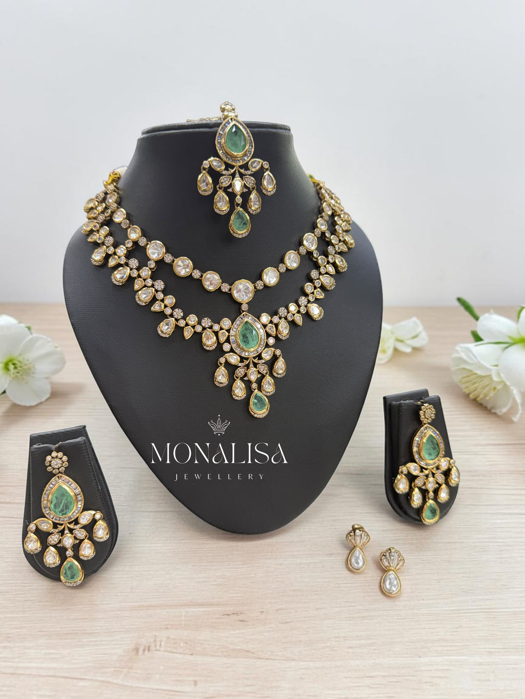 Aisha Polki Designer Necklace Set