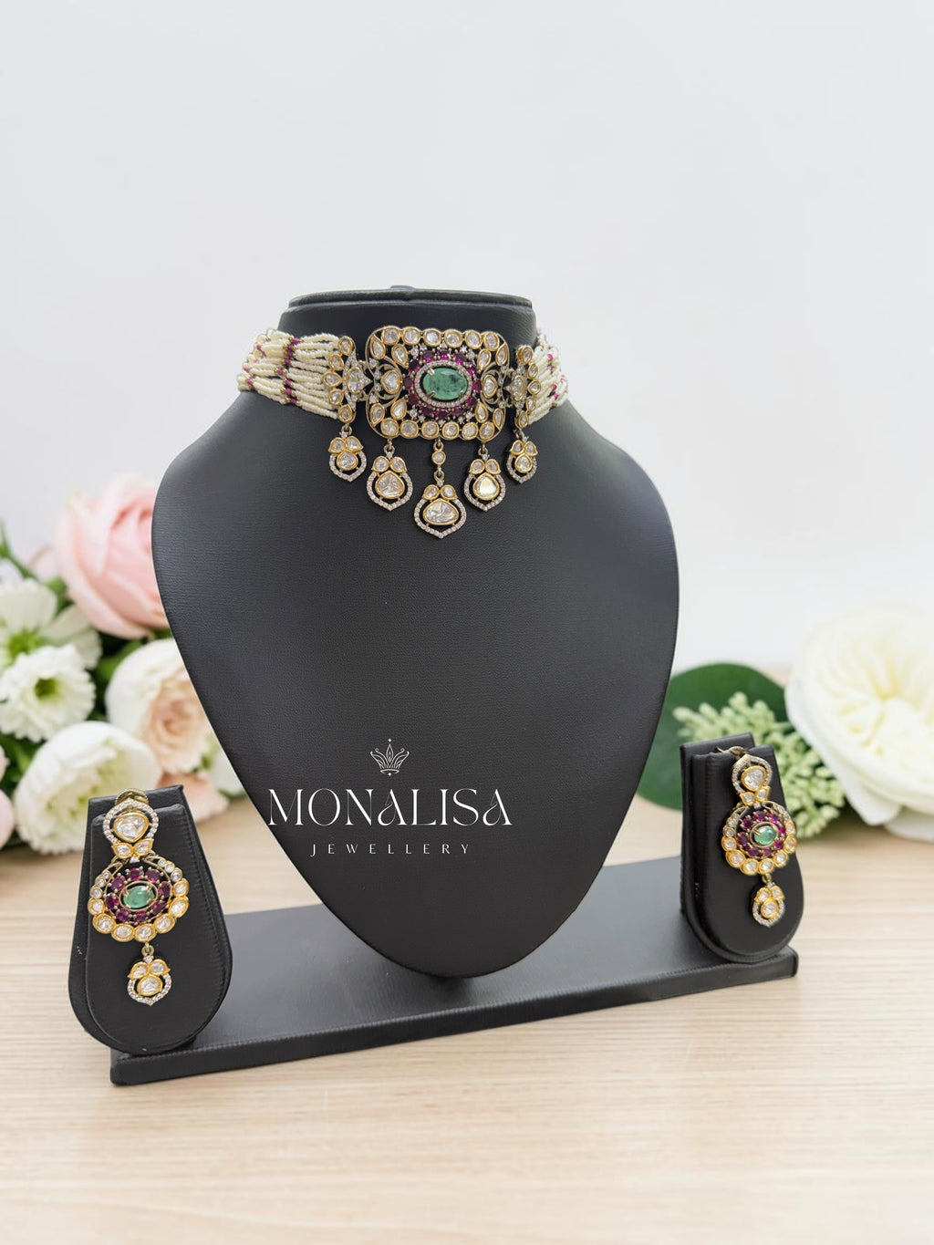 Rhea Polki Designer Necklace Set